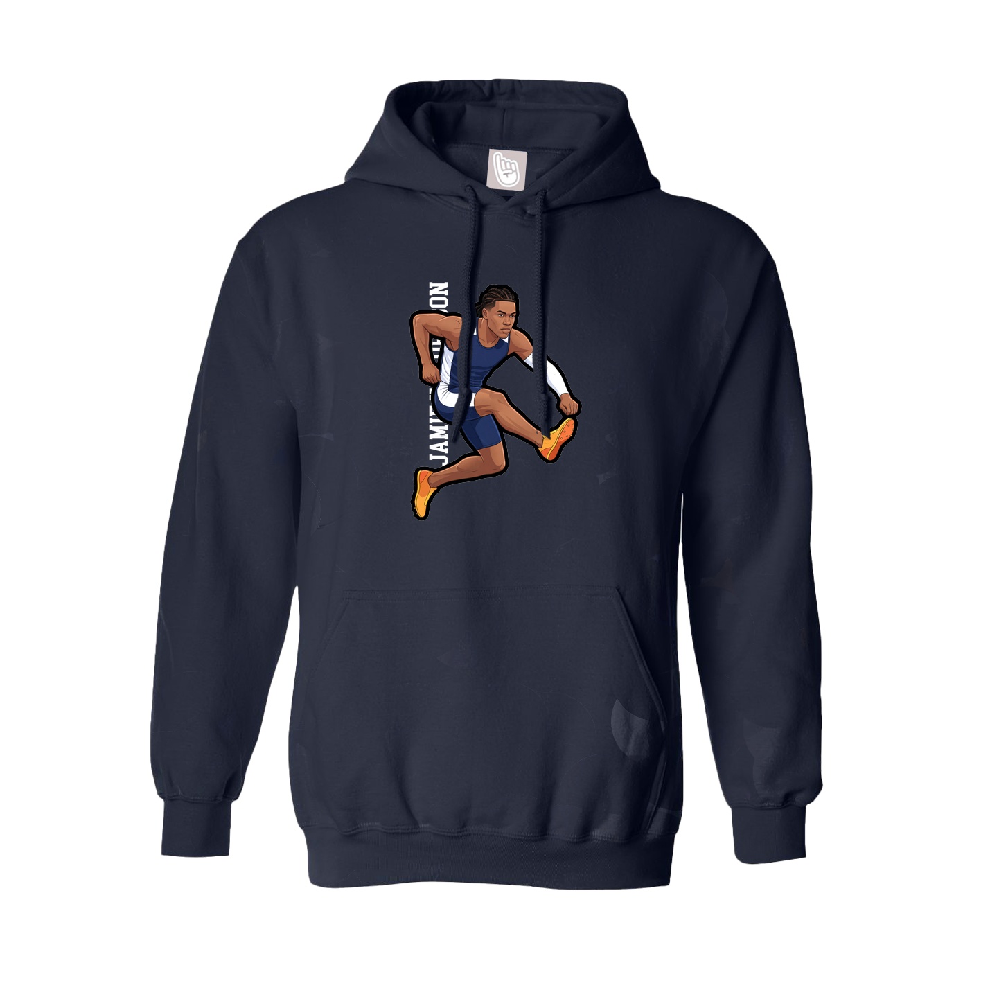 Youth Hoodie — Name Vertical in Navy