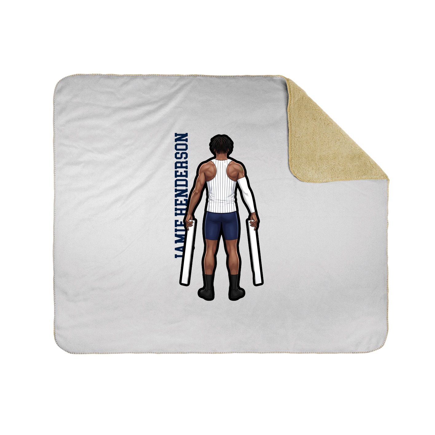 Throw Blanket — Name Vertical in White