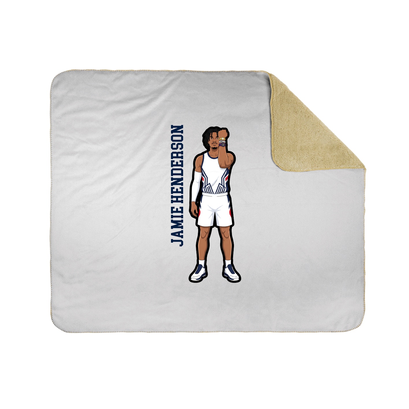 Throw Blanket — Name Vertical in White
