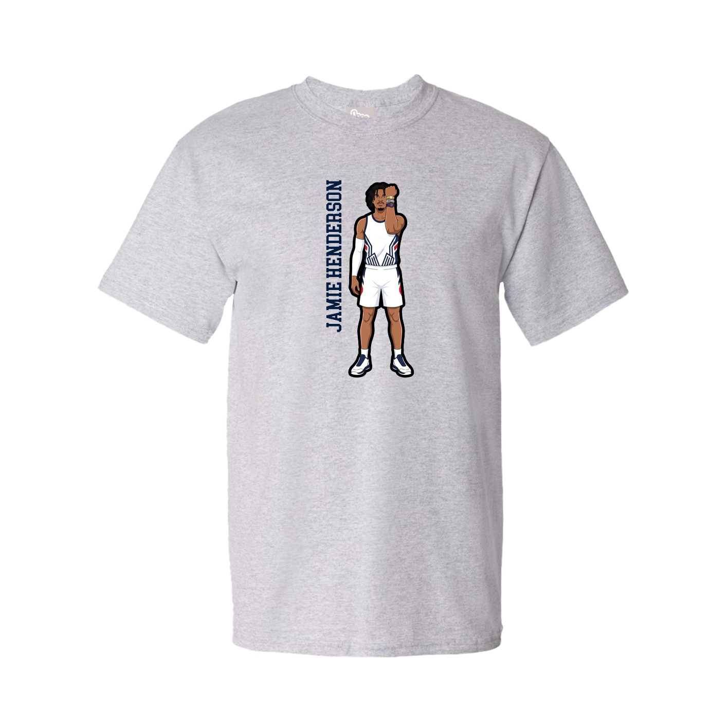 Youth Tee — Name Vertical in Grey