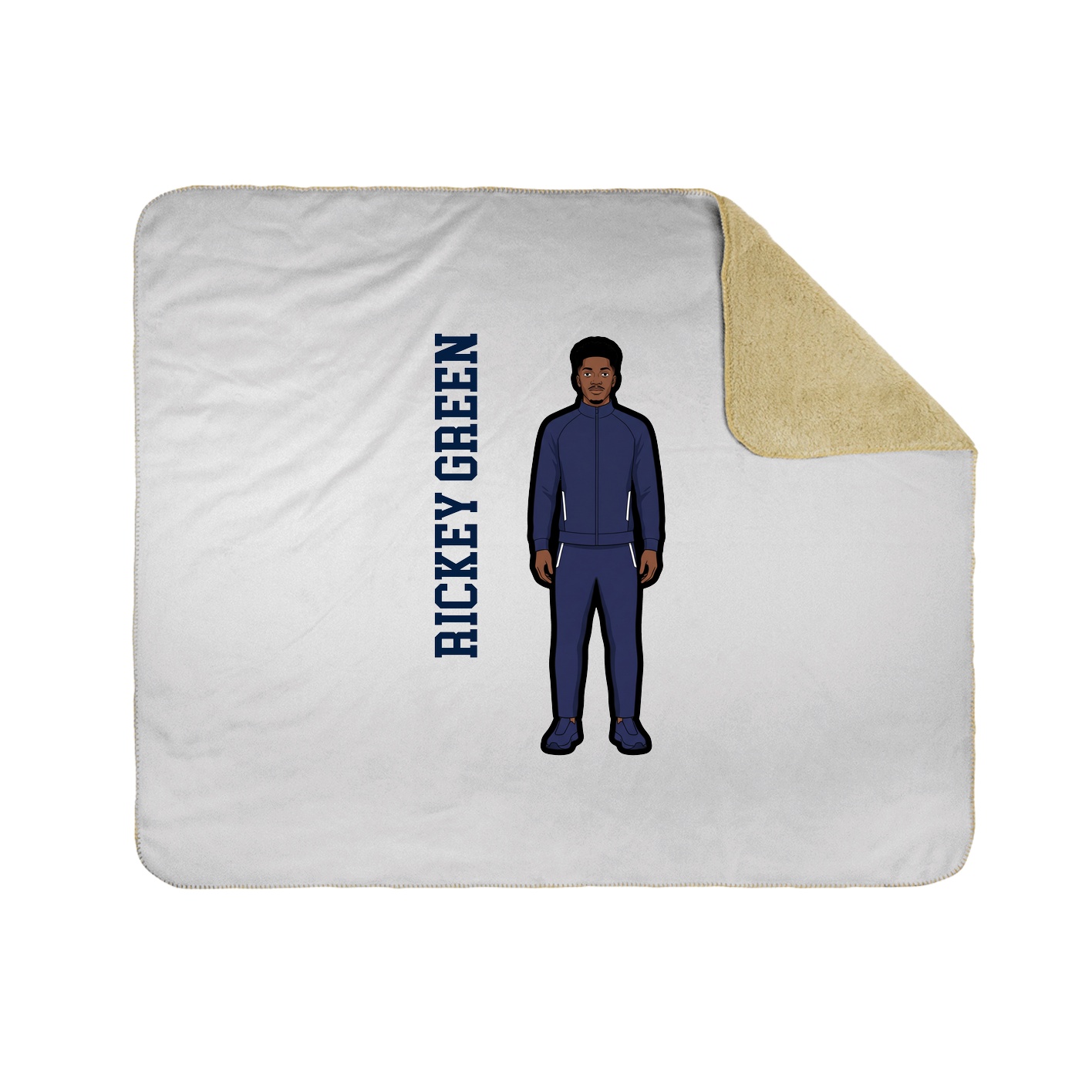 Throw Blanket — Name Vertical in White