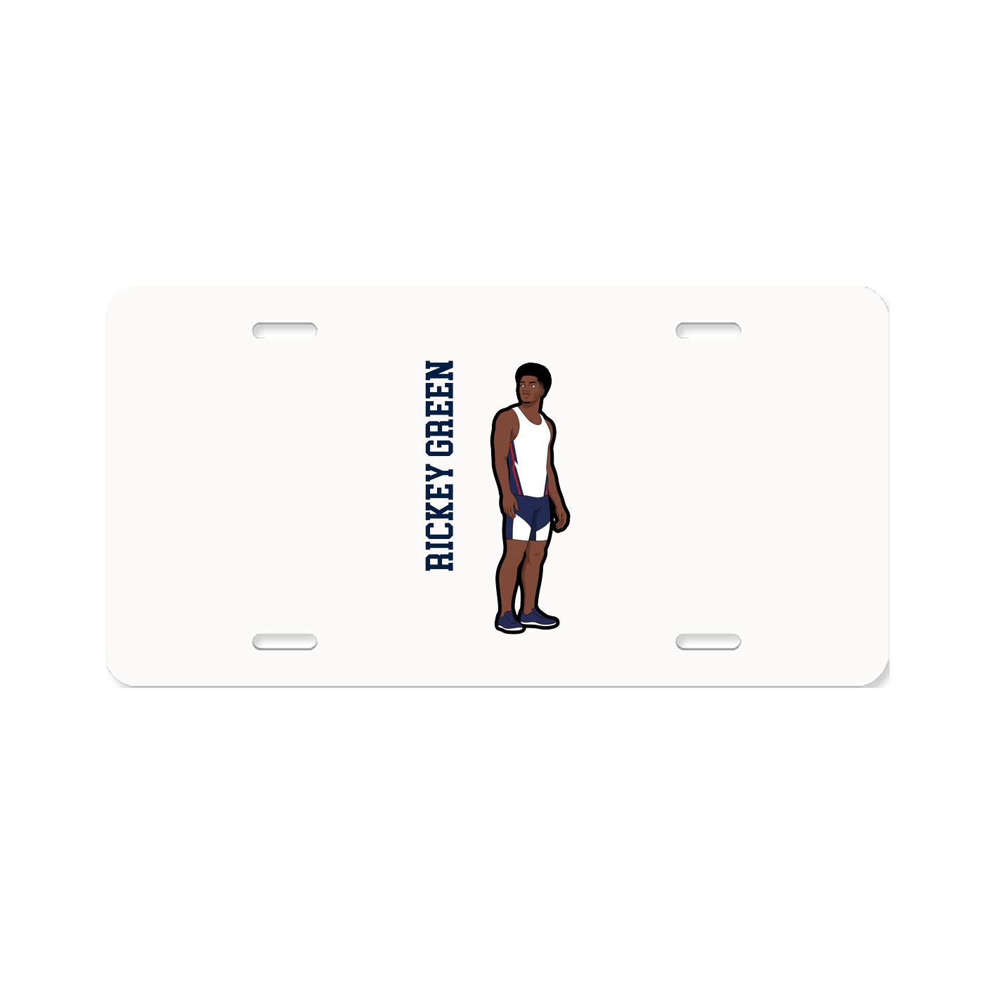License Plate — Name Vertical in Classic