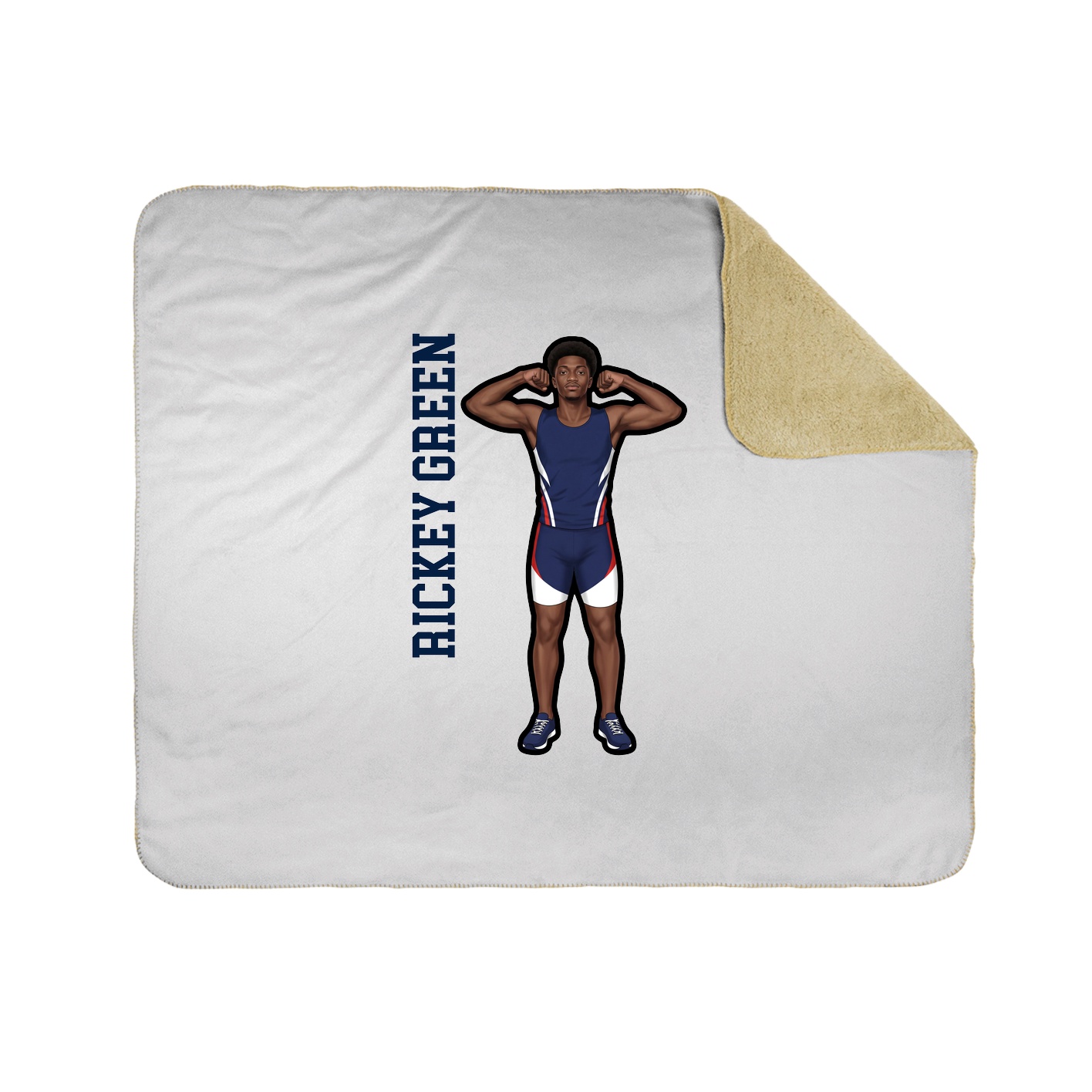 Throw Blanket — Name Vertical in White