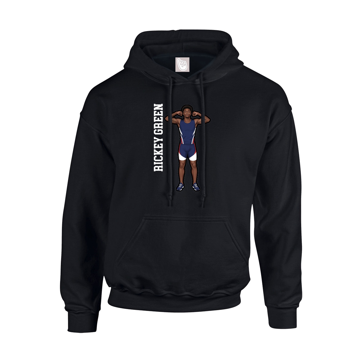 Youth Hoodie — Name Vertical in Black