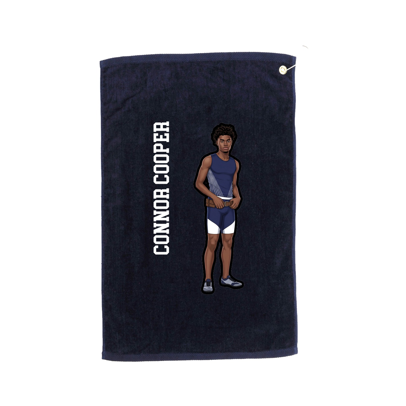 Golf Towel — Name Vertical in Navy