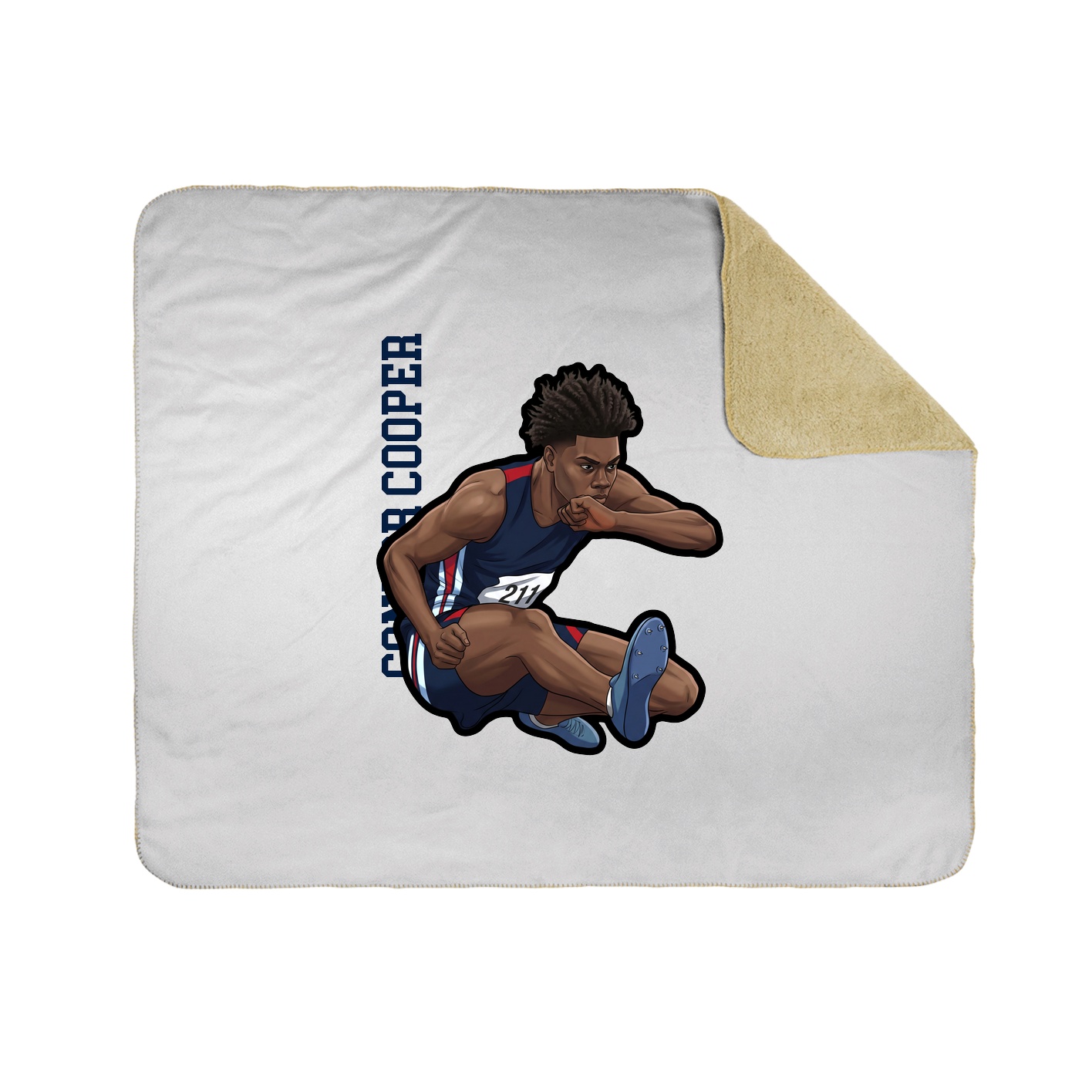 Throw Blanket — Name Vertical in White