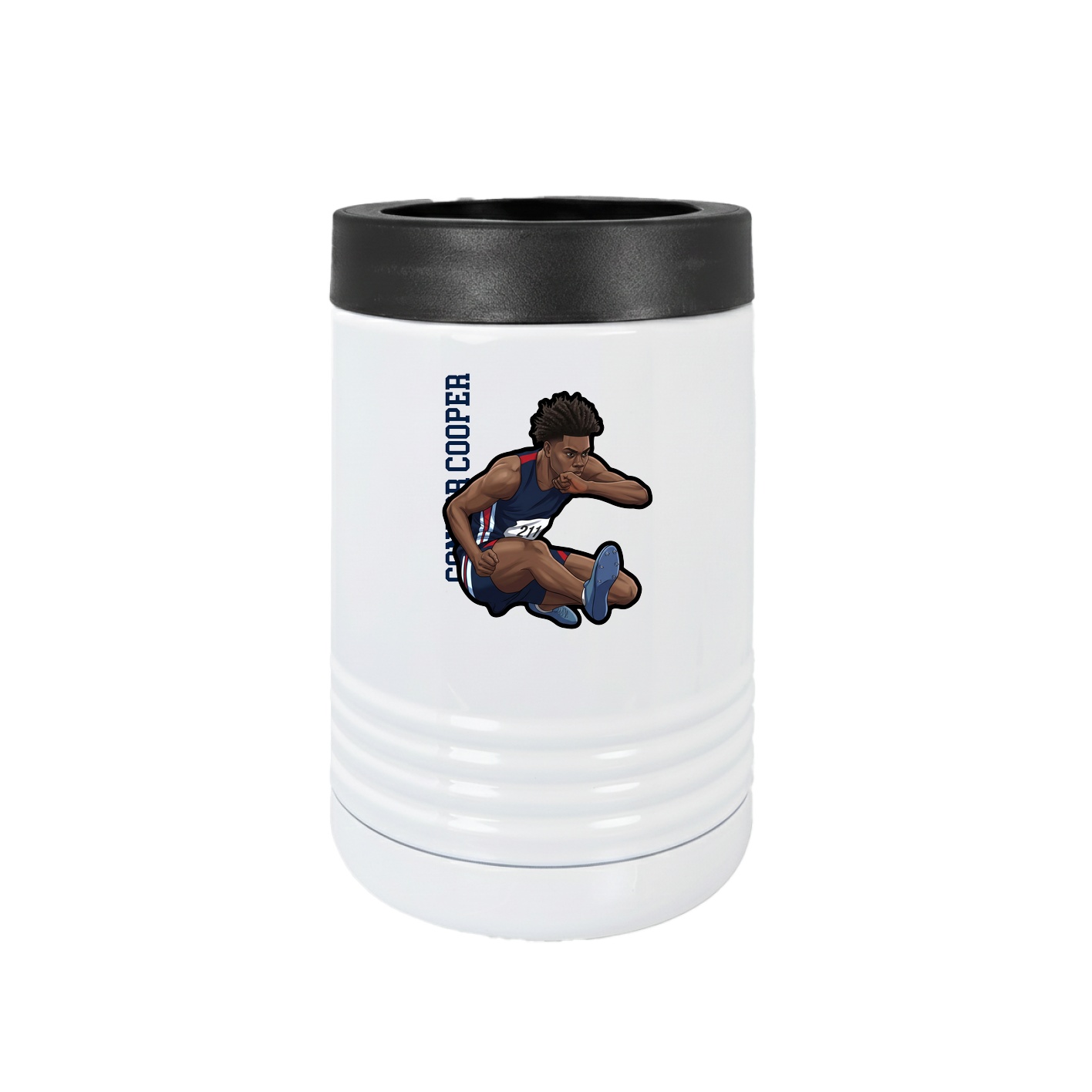 Beverage Holder — Name Vertical in White