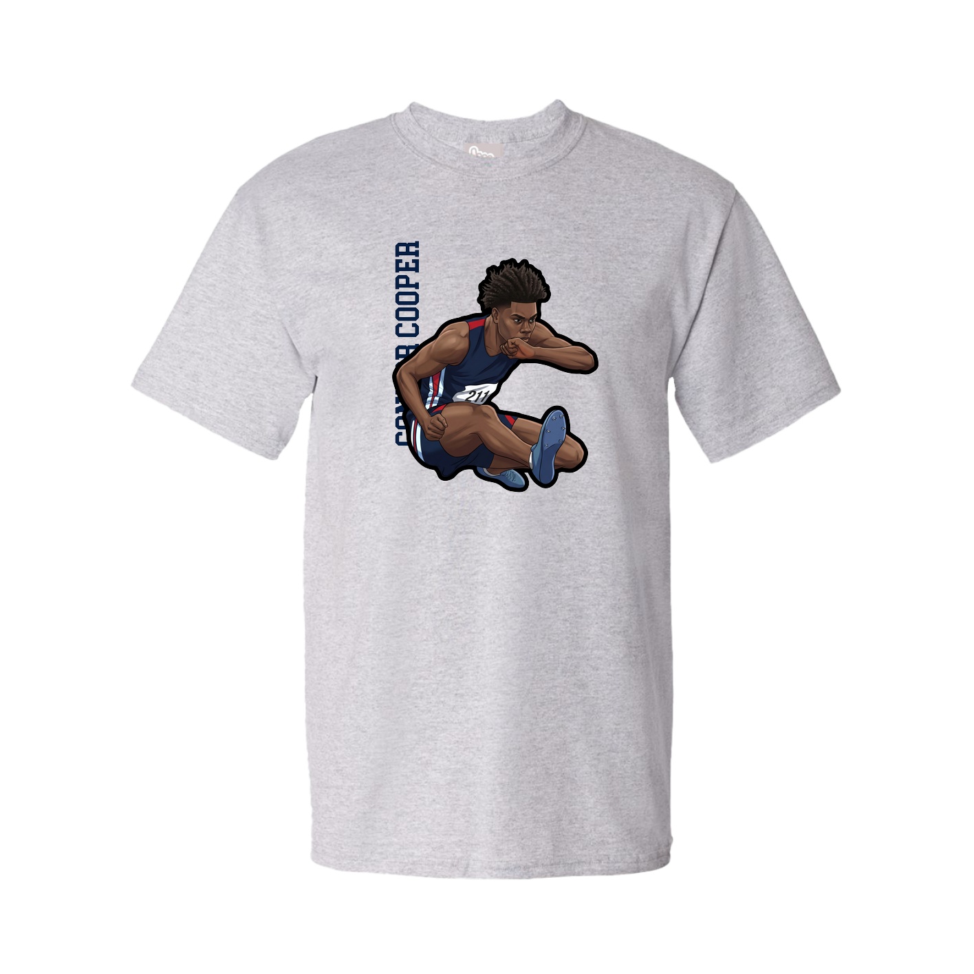 Tee — Name Vertical in Grey