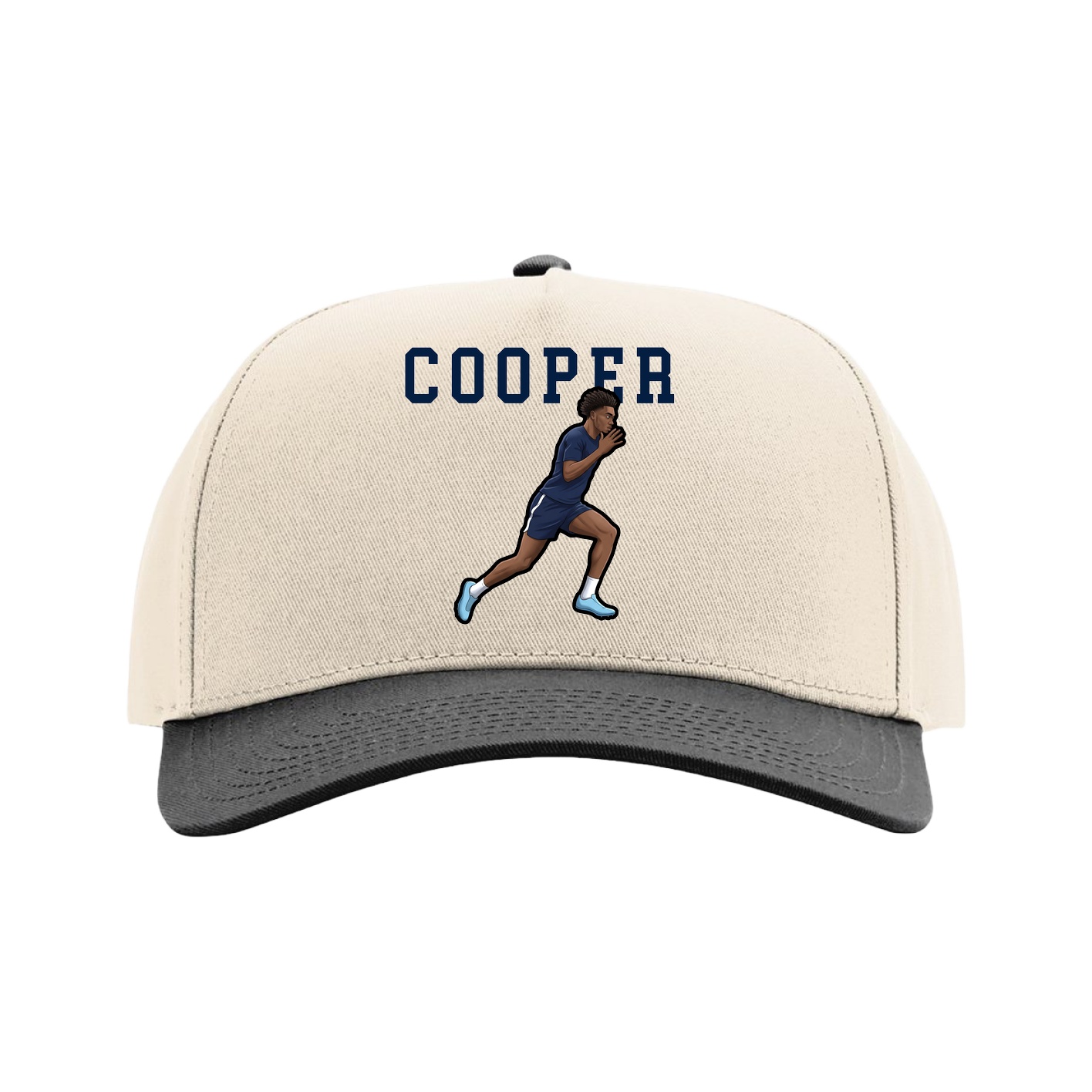 Full Fabric Five-Panel Champ Cap — Shirsey in Cream/Black