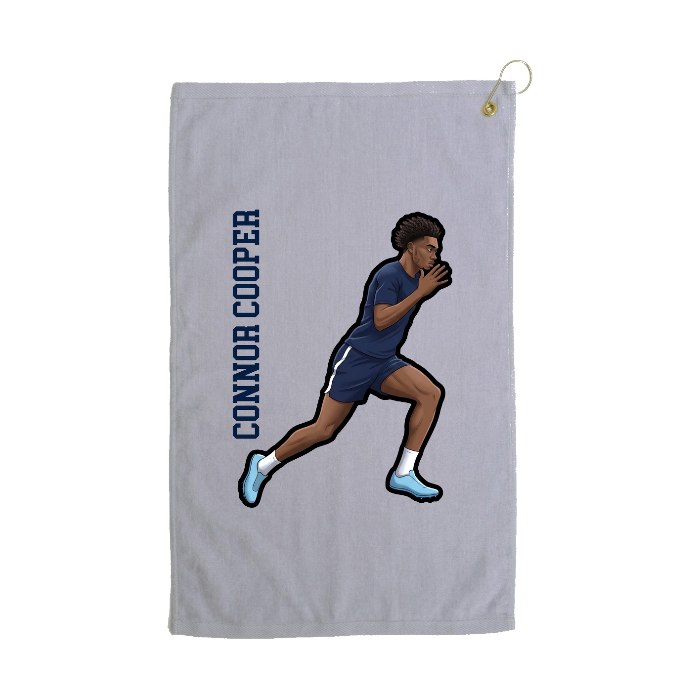 Golf Towel — Name Vertical in Grey