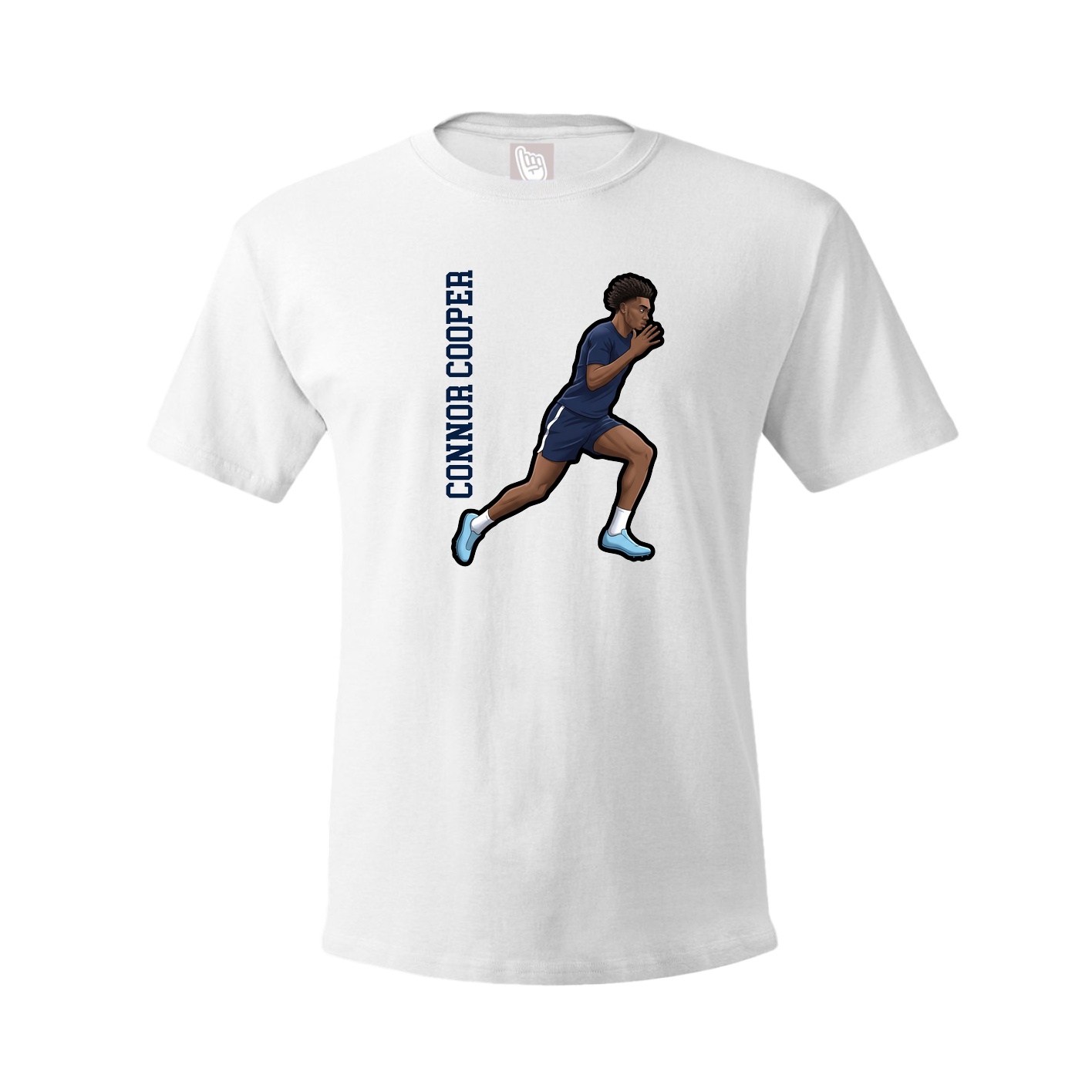 Youth Tee — Name Vertical in White