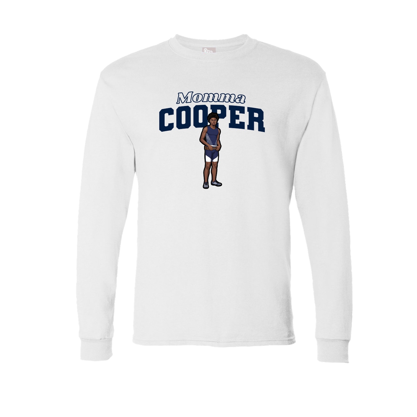 Long Sleeve Tee — Mothers Day Block in White