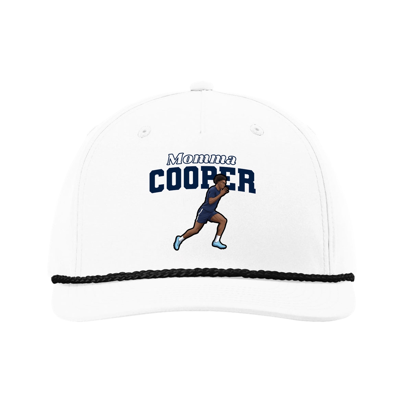 Five-Panel Classic Rope Cap — Mothers Day Block in White