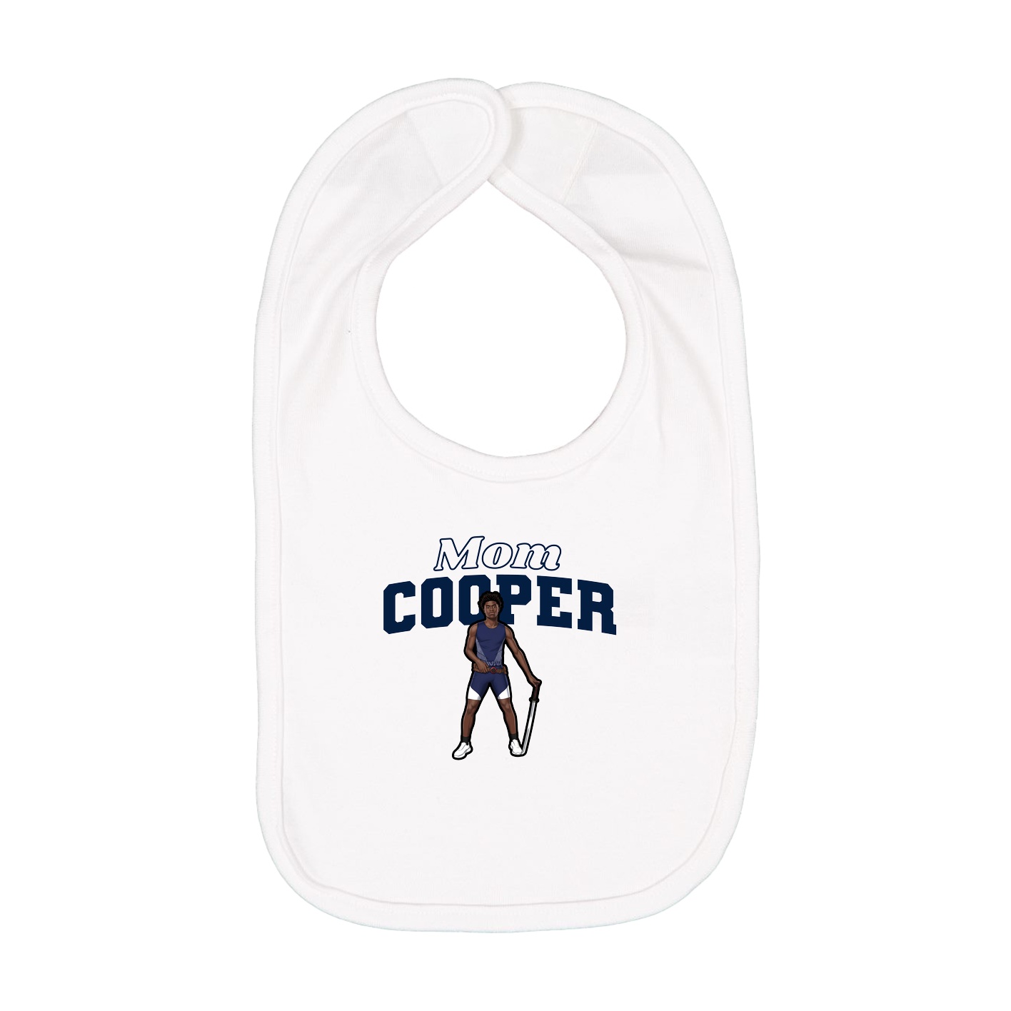 Infant Bib — Mothers Day Block in White