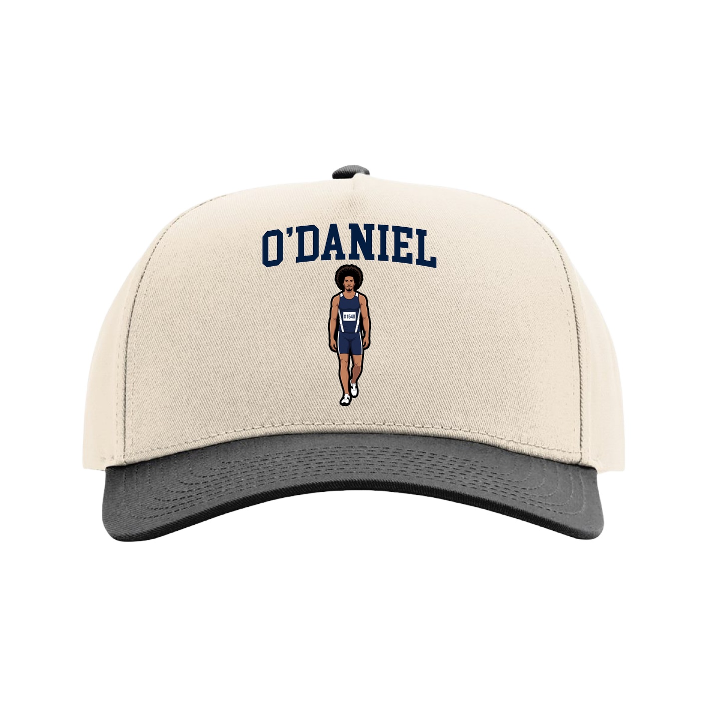 Full Fabric Five-Panel Champ Cap — Shirsey in Cream/Black