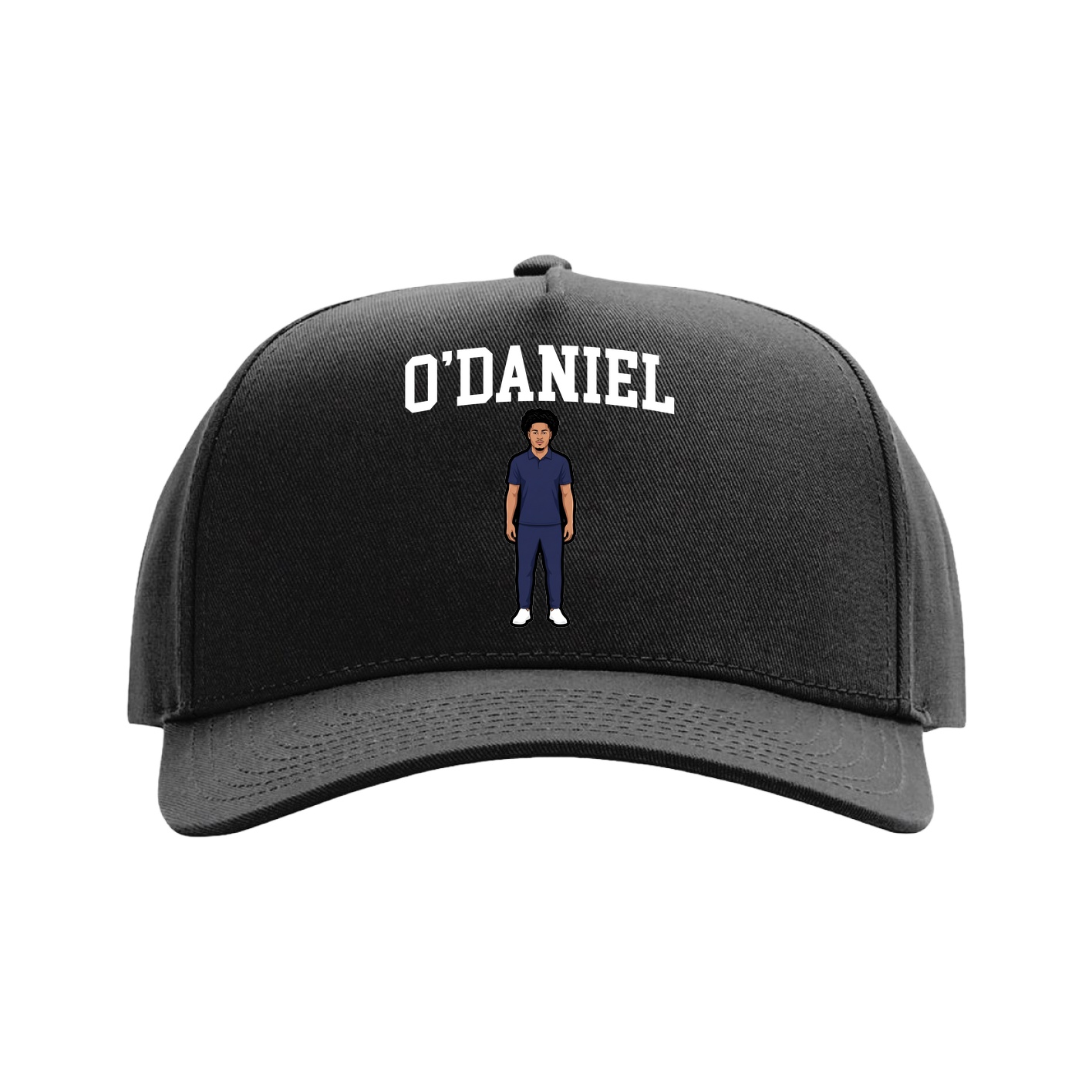 Full Fabric Five-Panel Champ Cap — Shirsey in Black