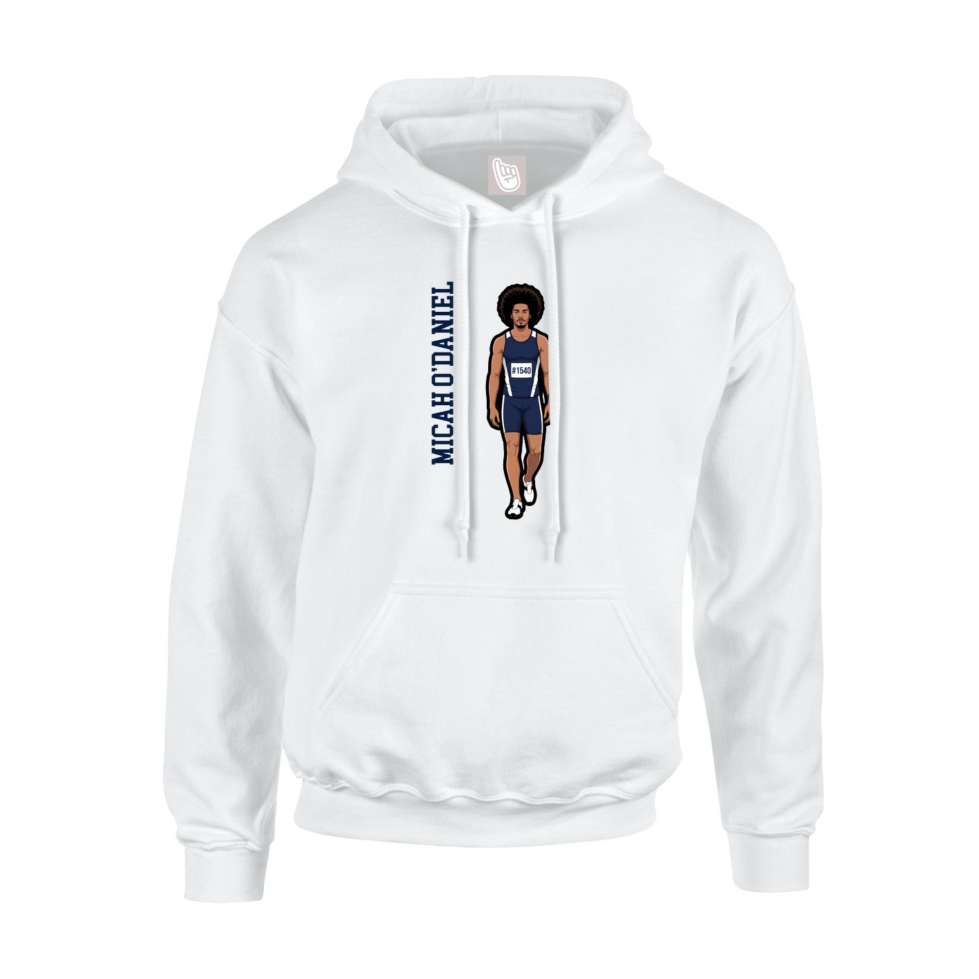 Hoodie — Name Vertical in White