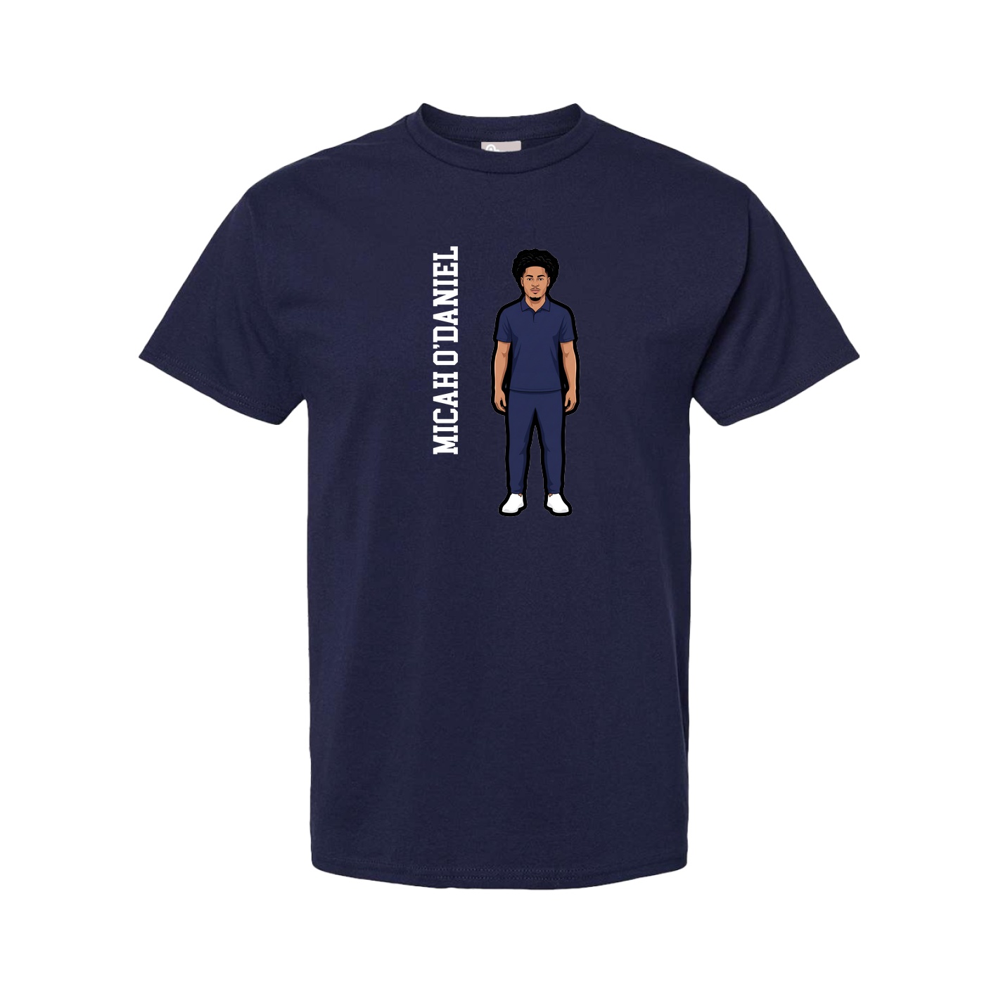 Tee — Name Vertical in Navy
