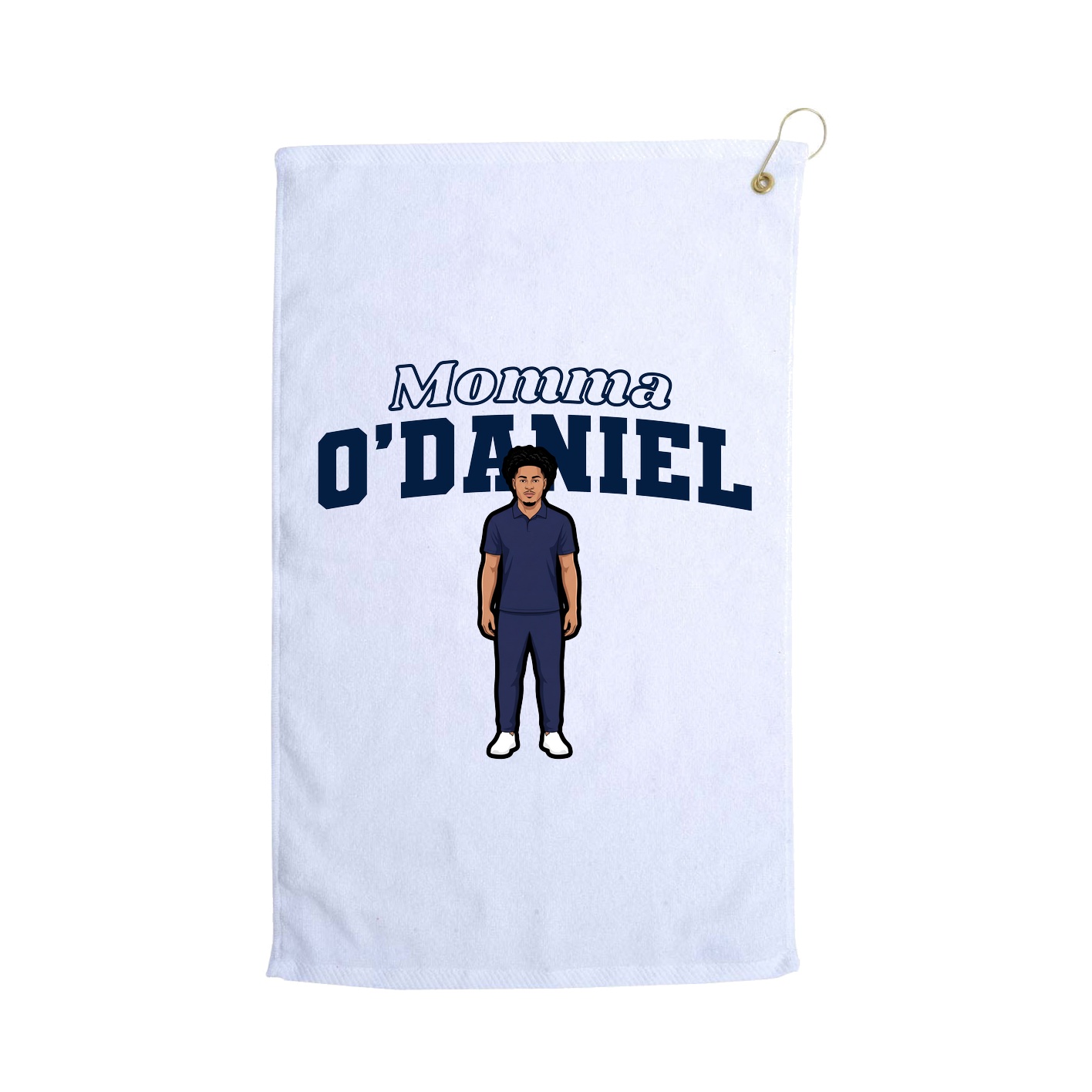 Golf Towel — Mothers Day Block in White