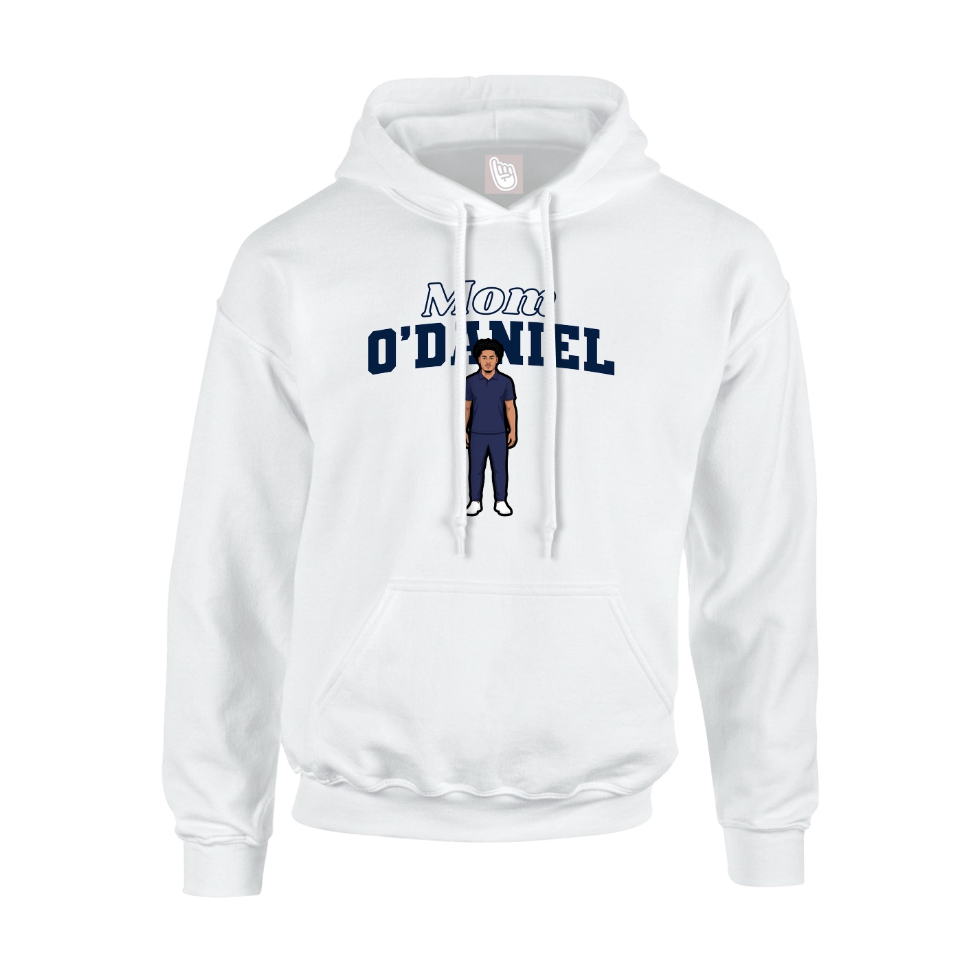 Youth Hoodie — Mothers Day Block in White