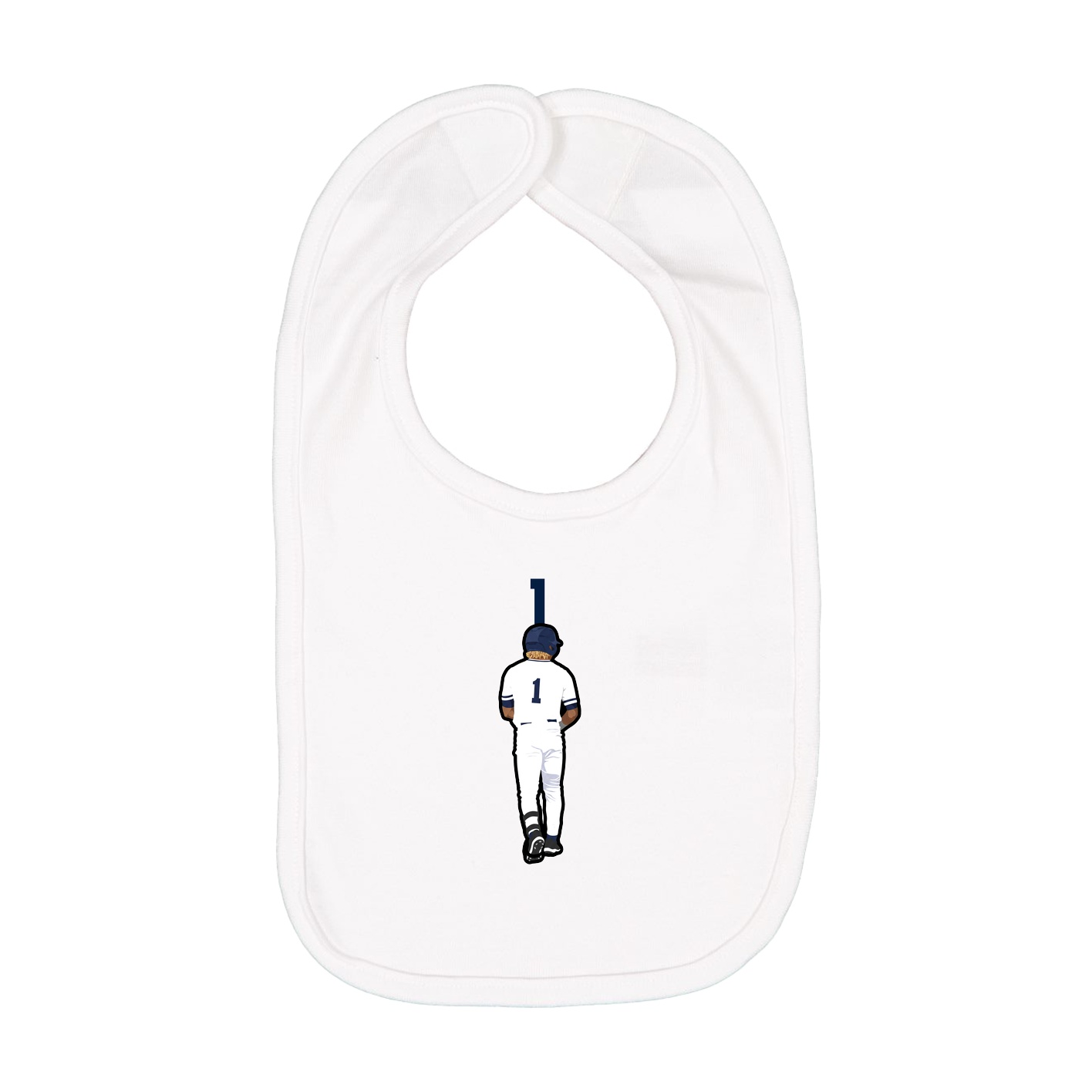 Infant Bib — Number Top in White