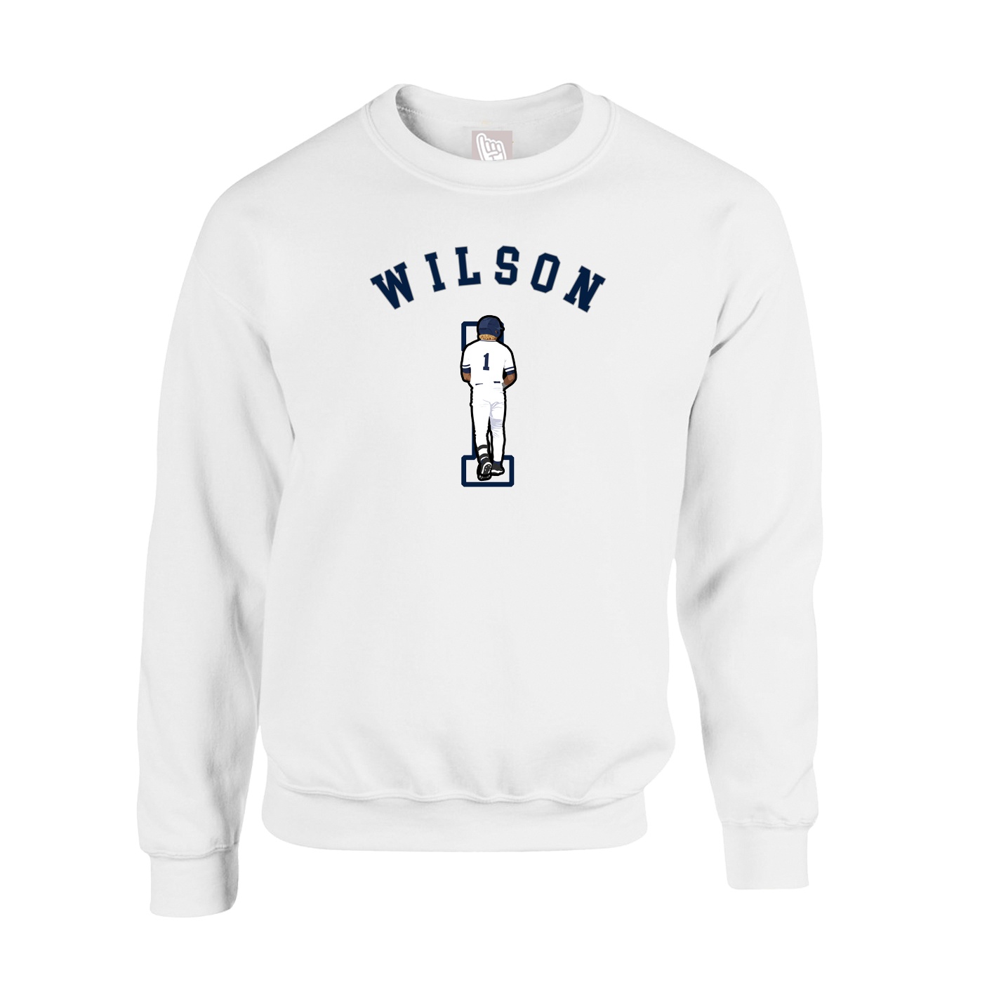 Fleece Crew — Shirsey Arch in White