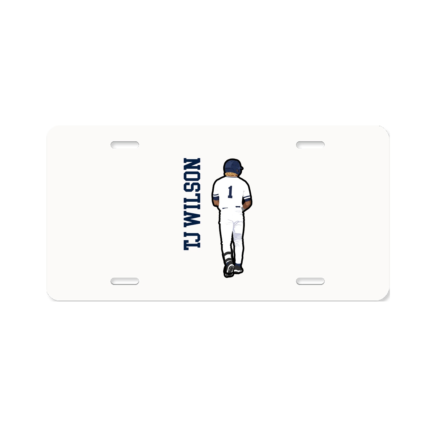 License Plate — Name Vertical in Classic