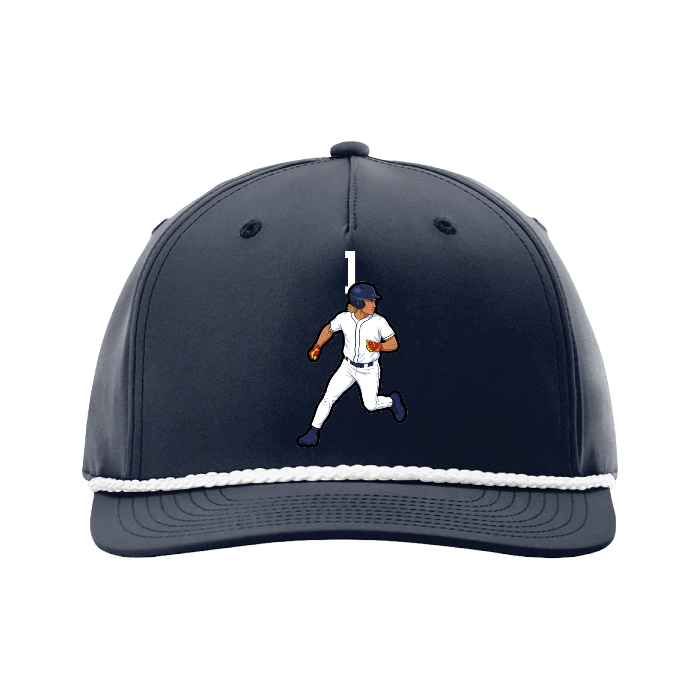 Five-Panel Classic Rope Cap — Number Top in Navy