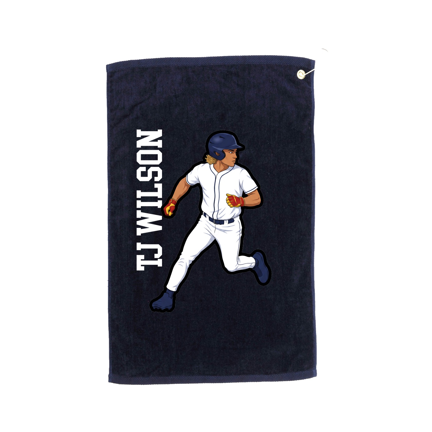 Golf Towel — Name Vertical in Navy