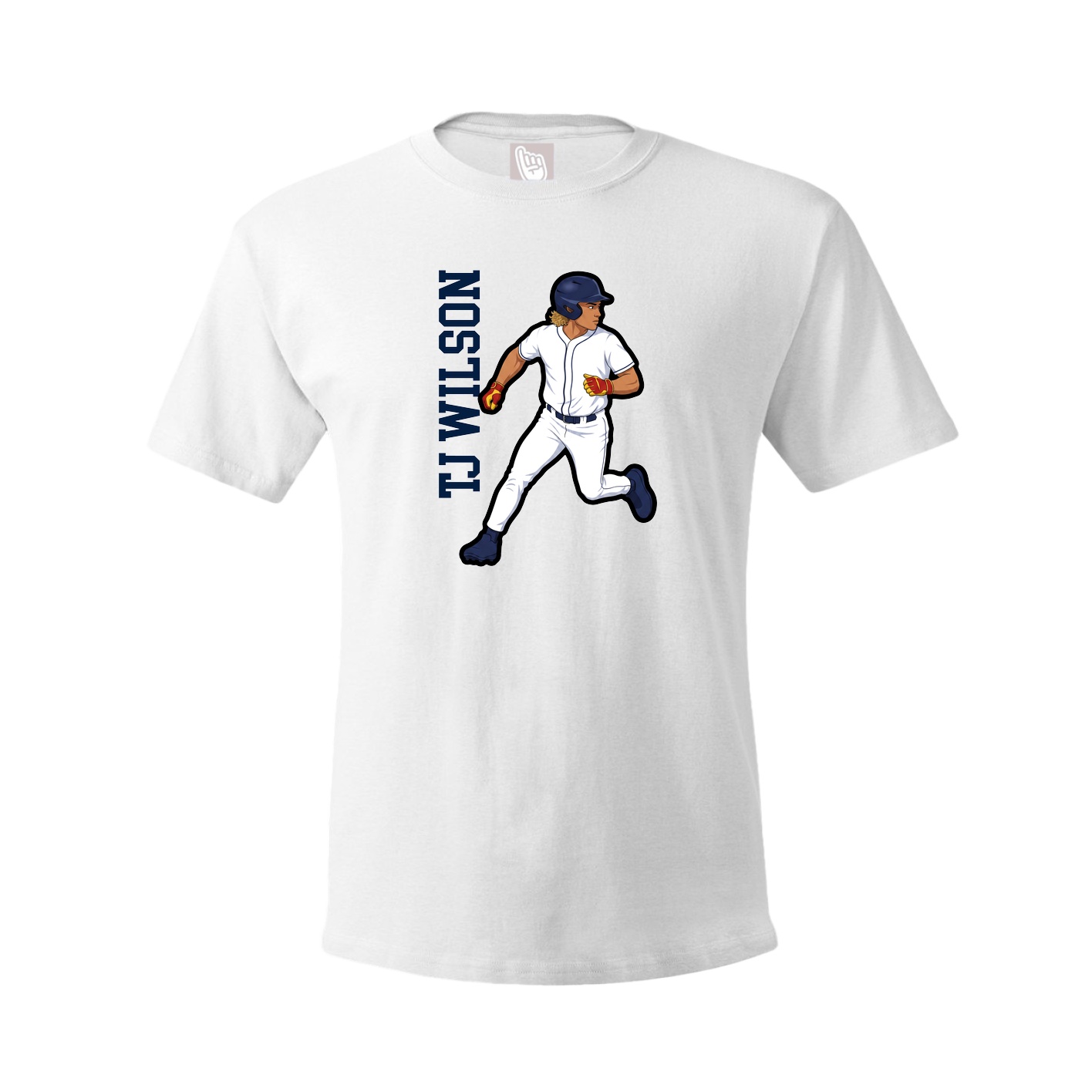 Youth Tee — Name Vertical in White