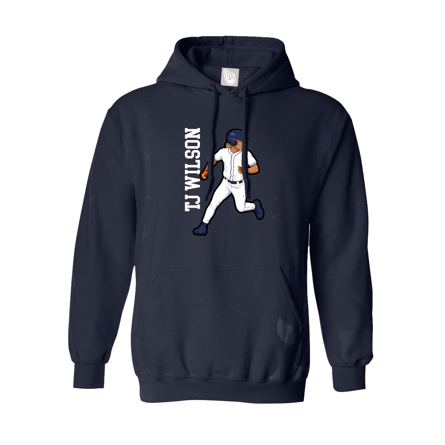 Youth Hoodie — Name Vertical in Navy