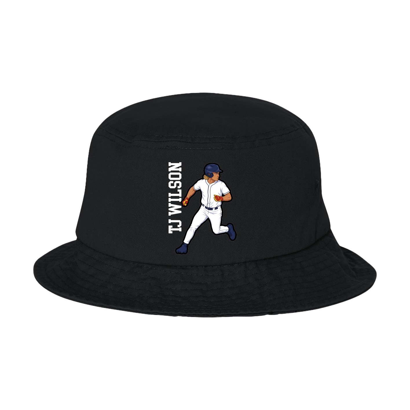 Bucket Cap — Name Vertical in Black