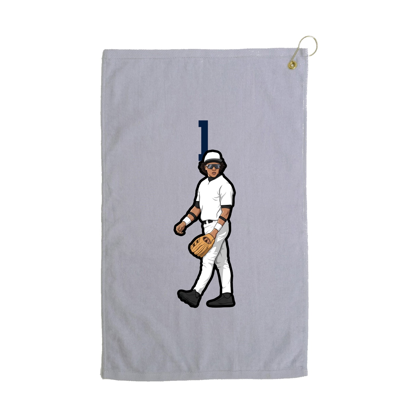 Golf Towel — Number Top in Grey