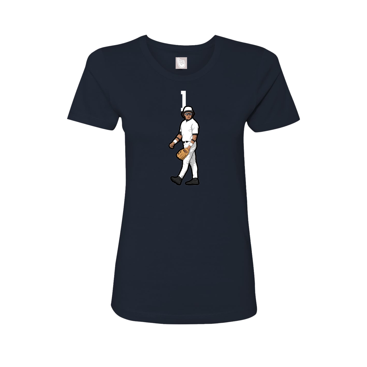 Fitted Women's Tee — Number Top in Navy