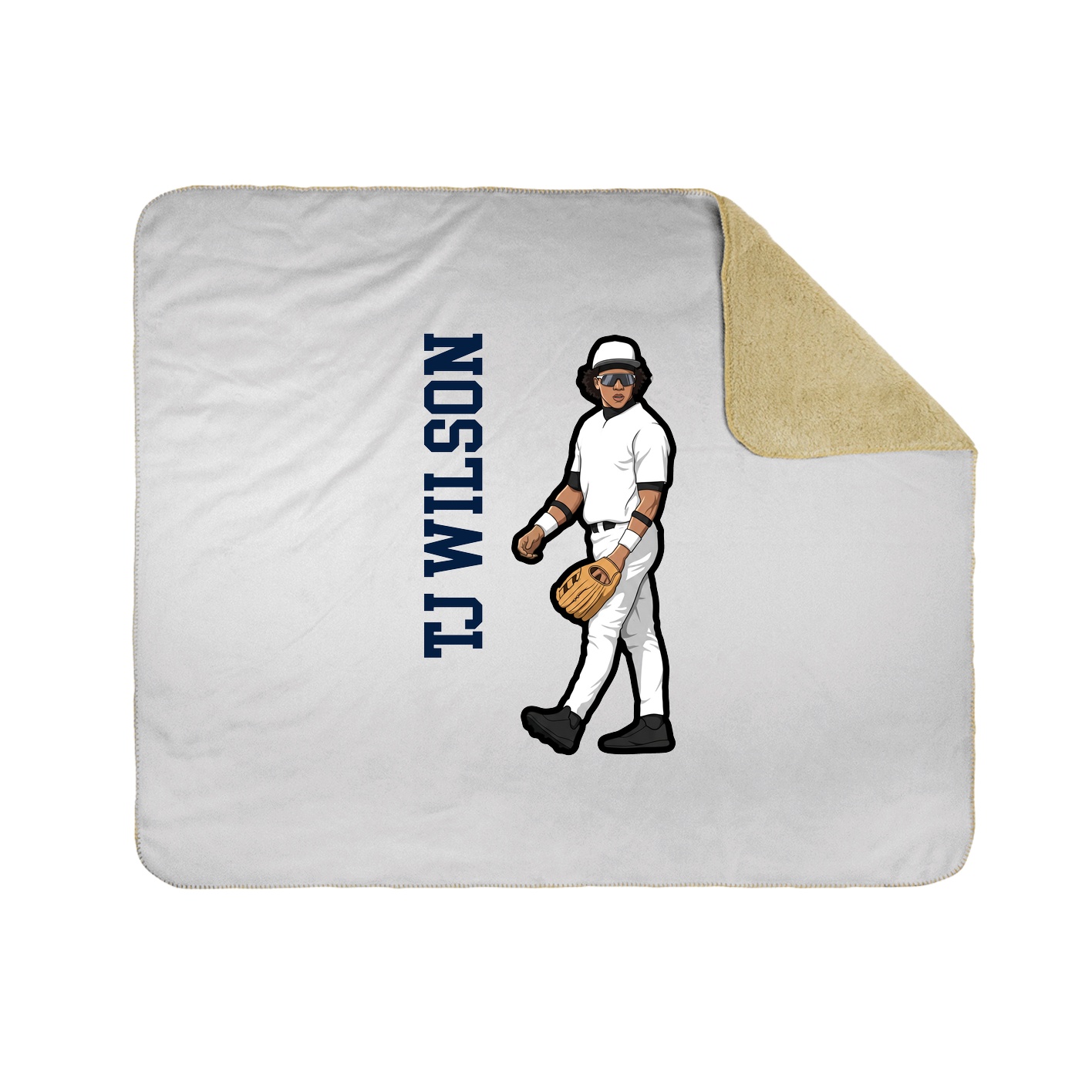 Throw Blanket — Name Vertical in White