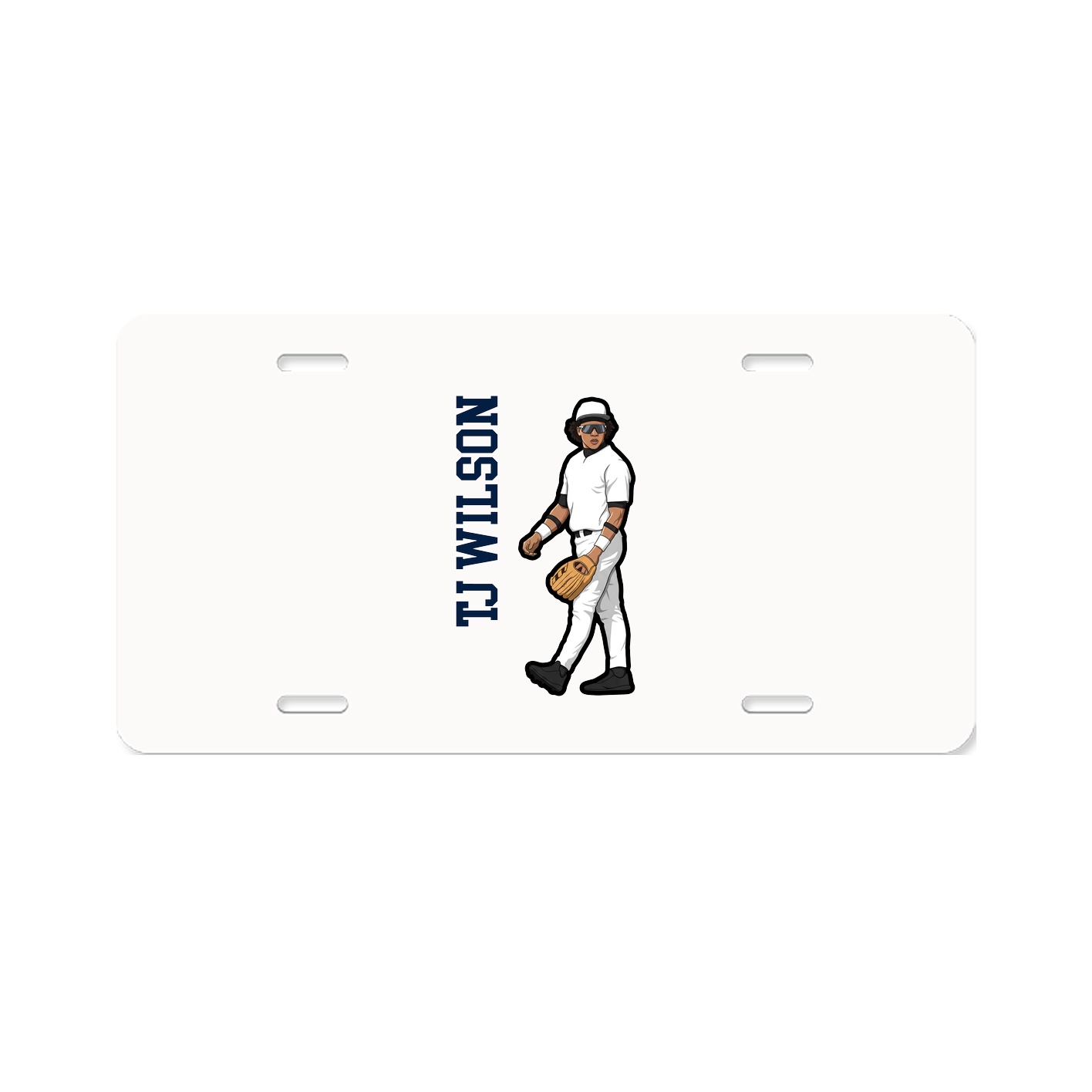 License Plate — Name Vertical in Classic