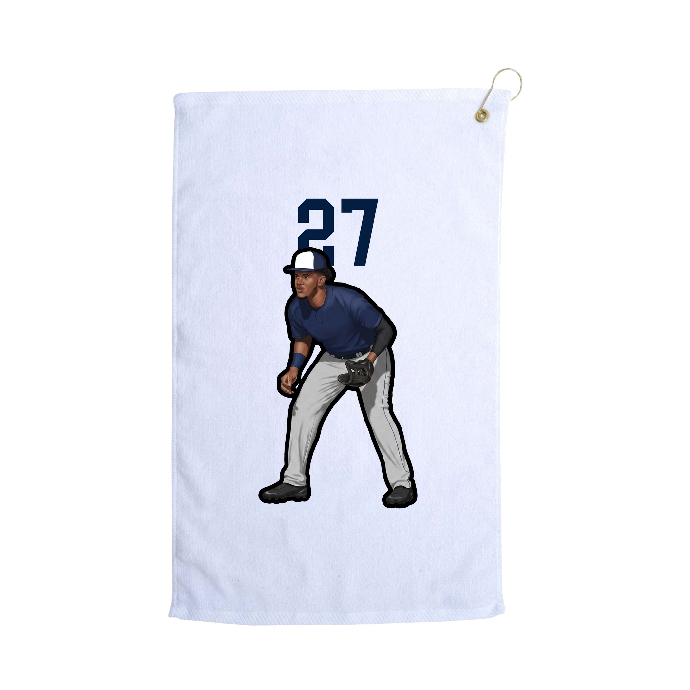 Golf Towel — Number Top in White