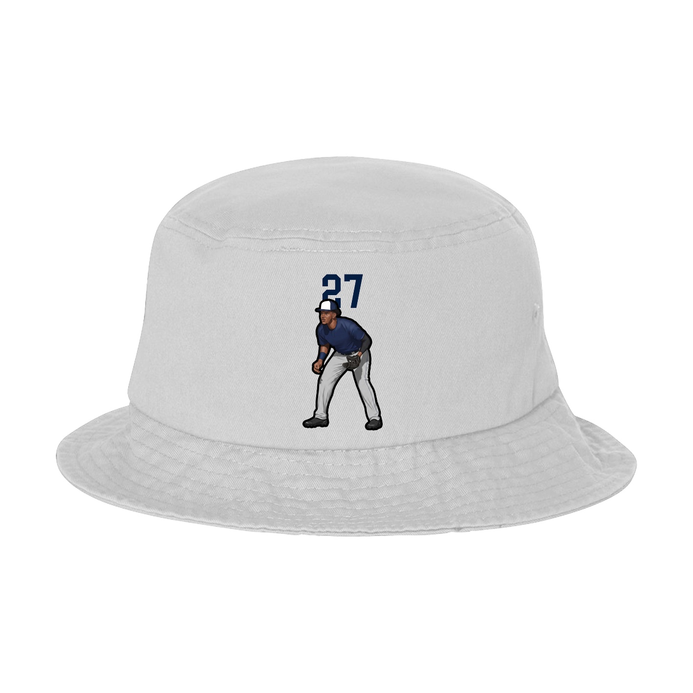 Bucket Cap — Number Top in White