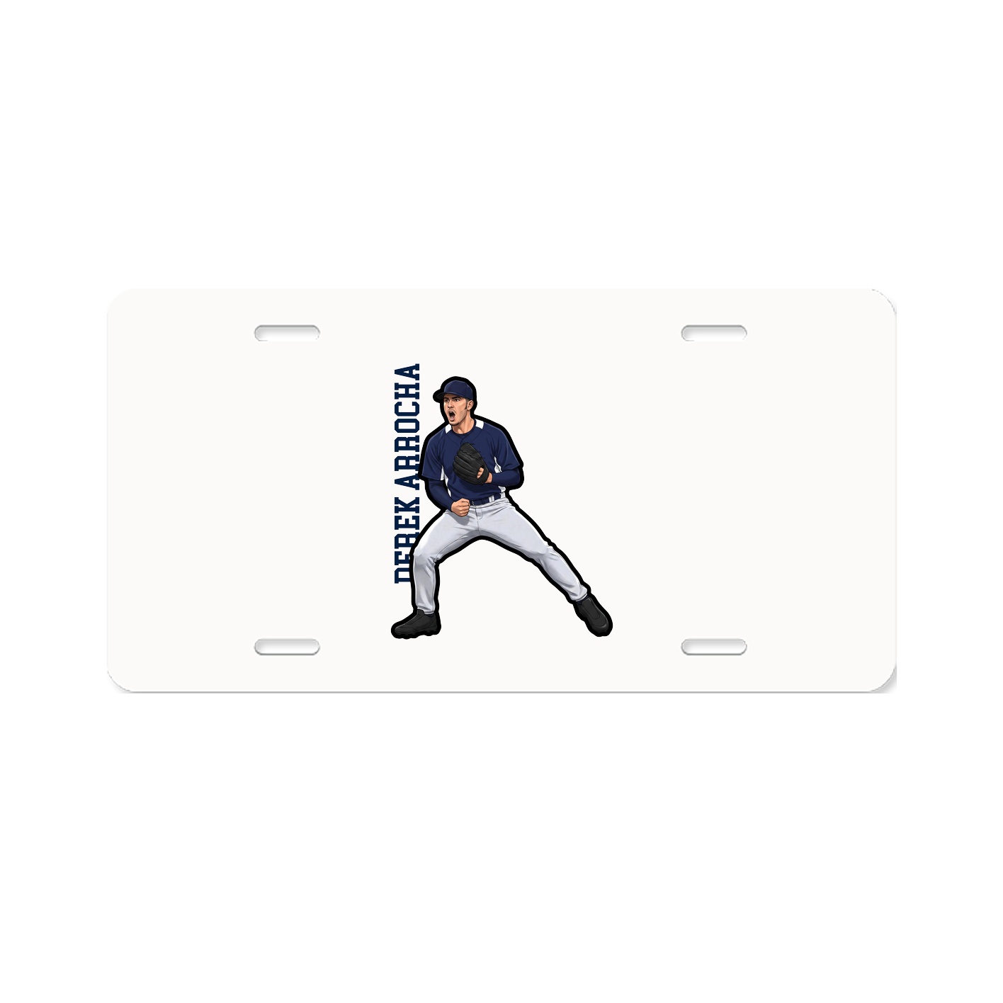 License Plate — Name Vertical in Classic