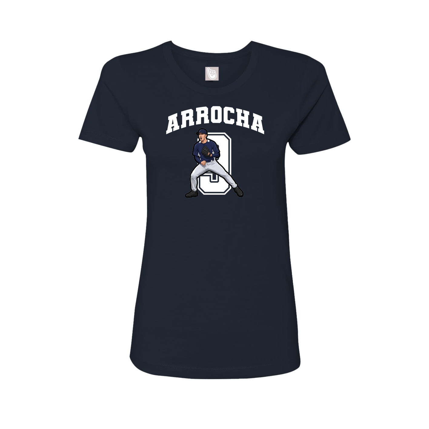 Fitted Women's Tee — Number in Navy