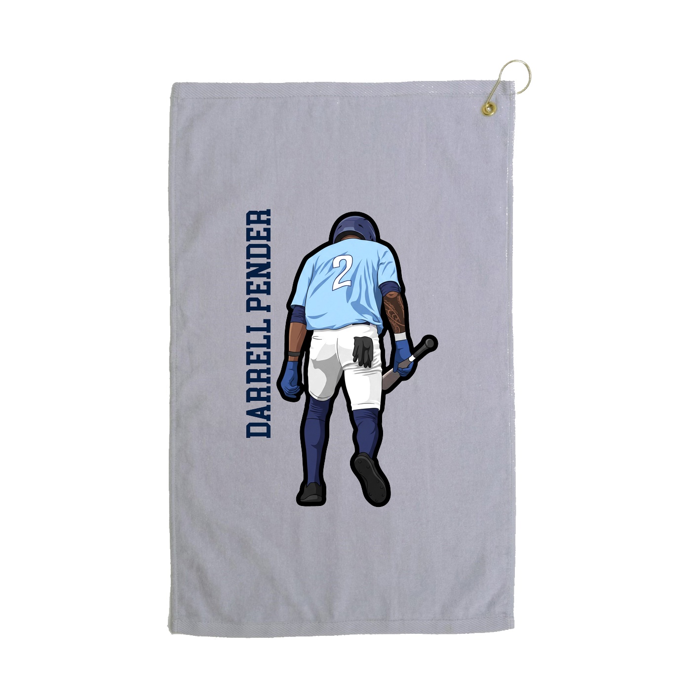 Golf Towel — Name Vertical in Grey