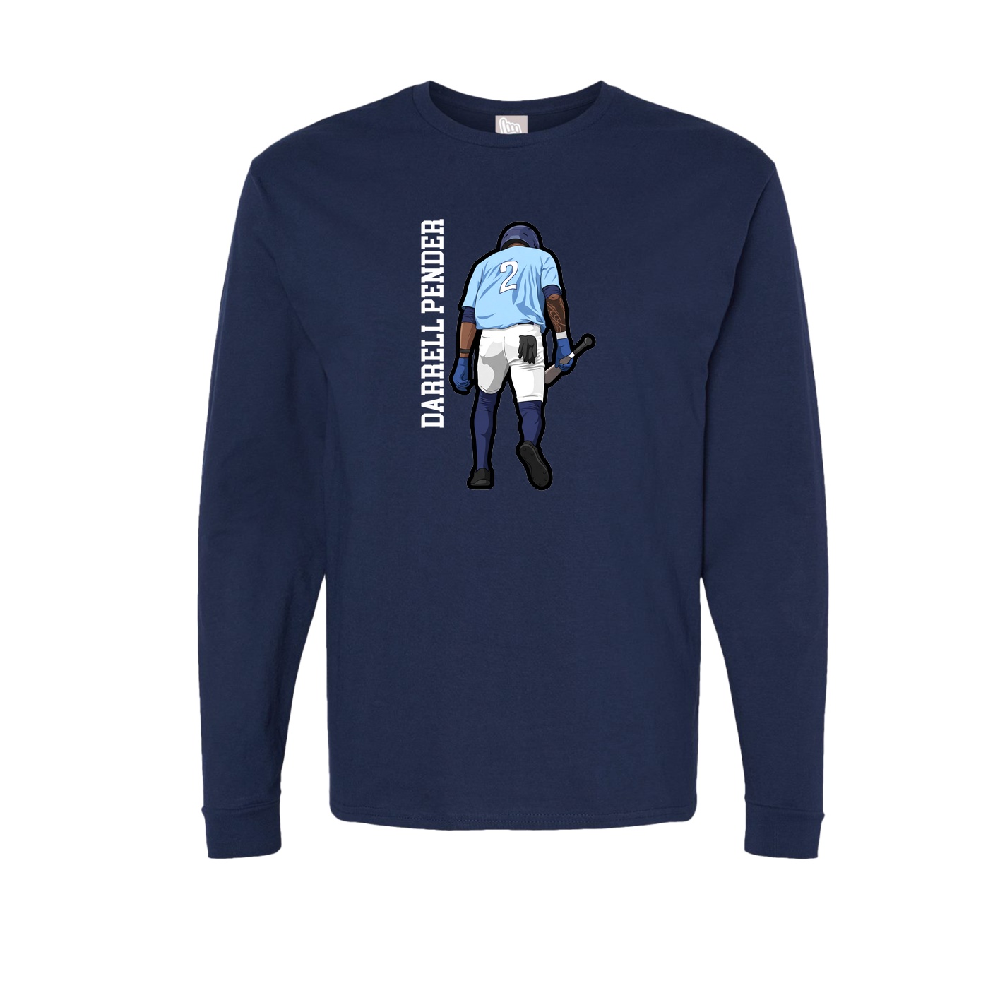 Long Sleeve Tee — Name Vertical in Navy