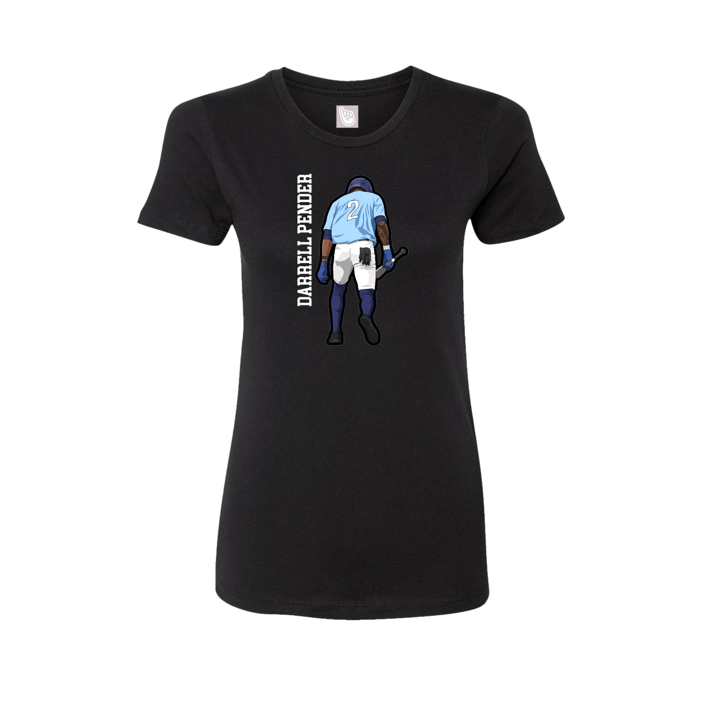 Fitted Women's Tee — Name Vertical in Black