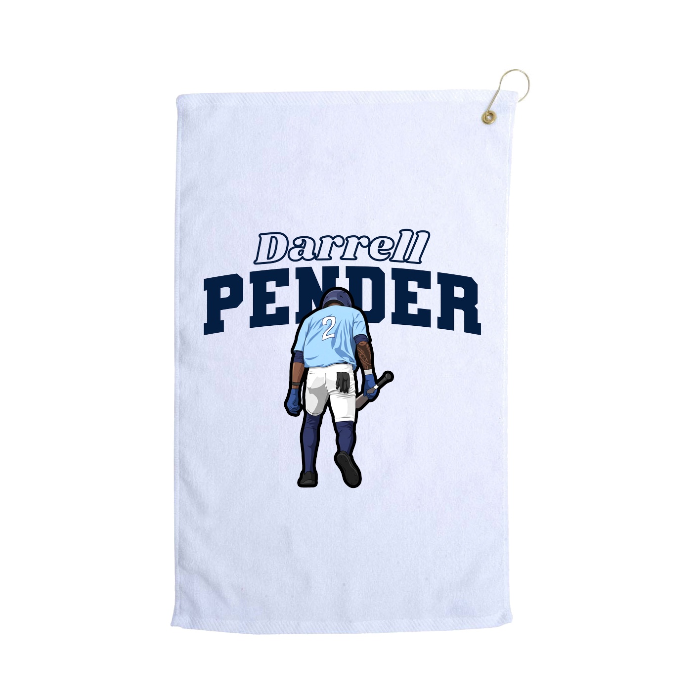 Golf Towel — Name Arch in White