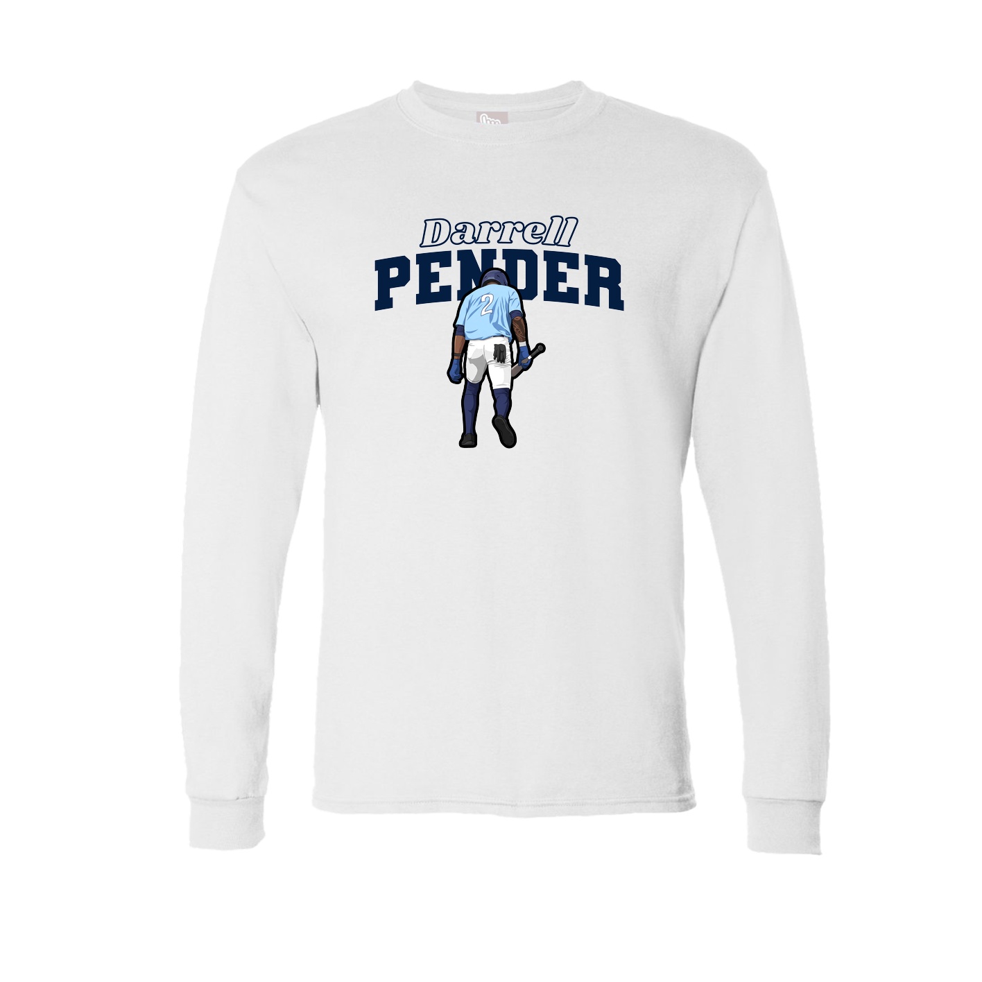 Long Sleeve Tee — Name Arch in White