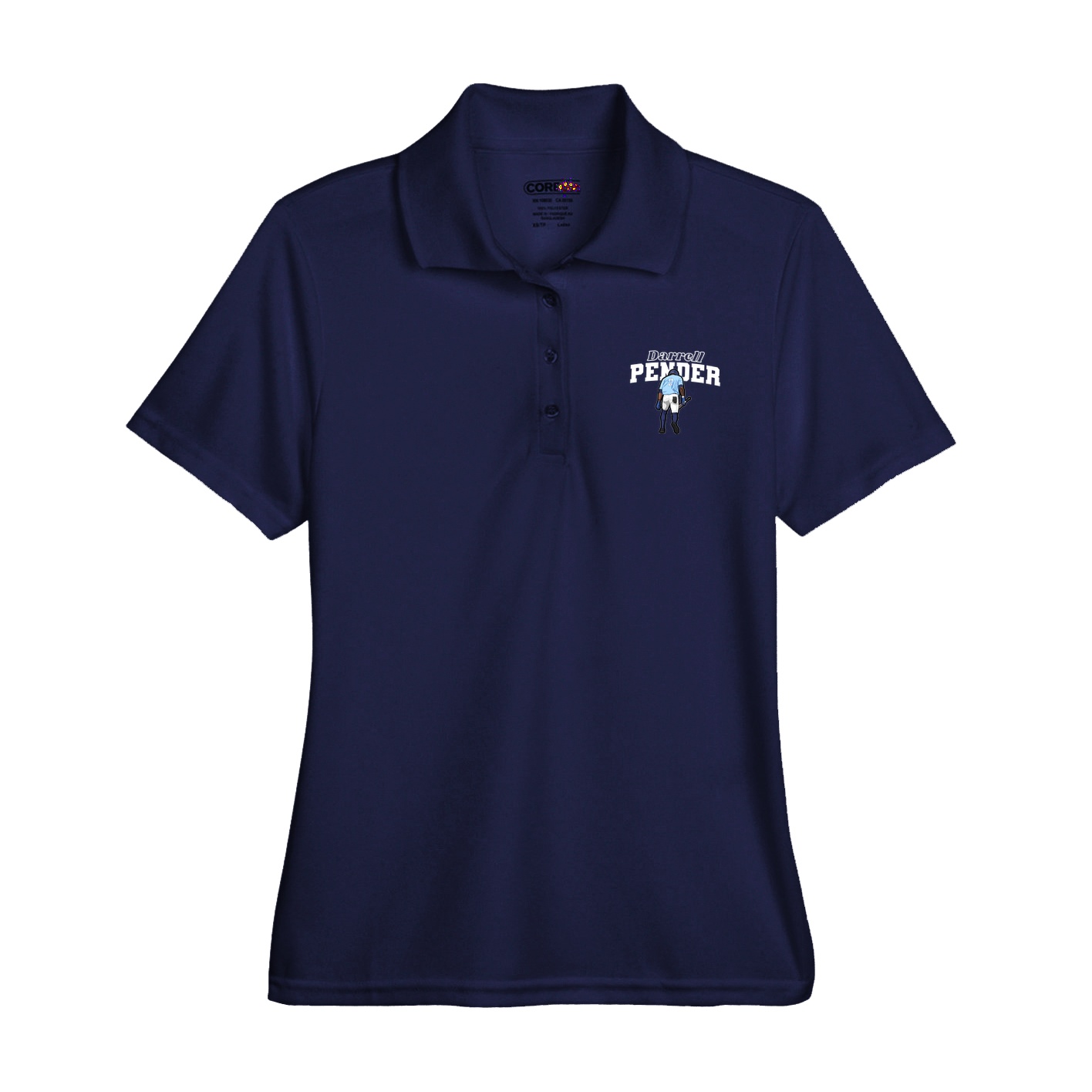 Womens Performance Polo — Name Arch in Navy