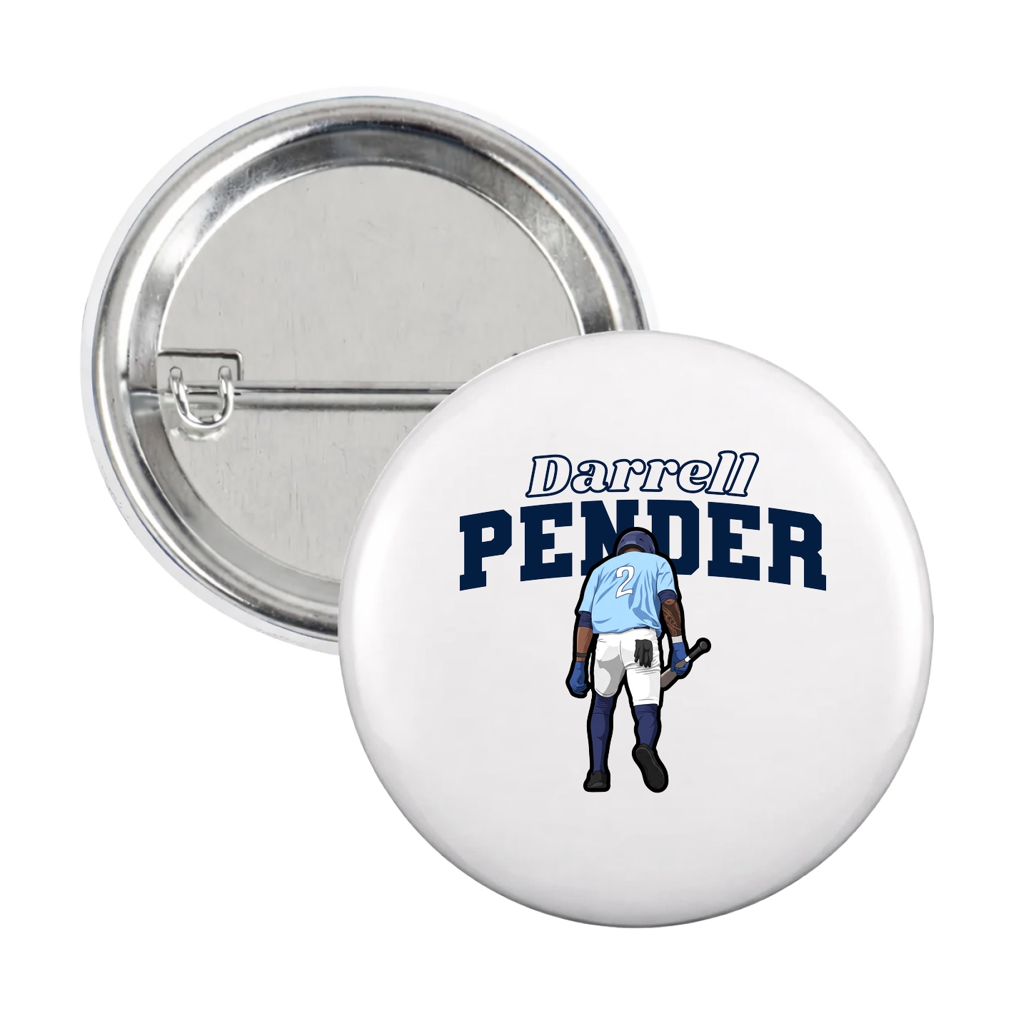 Game Day Button — Name Arch in White
