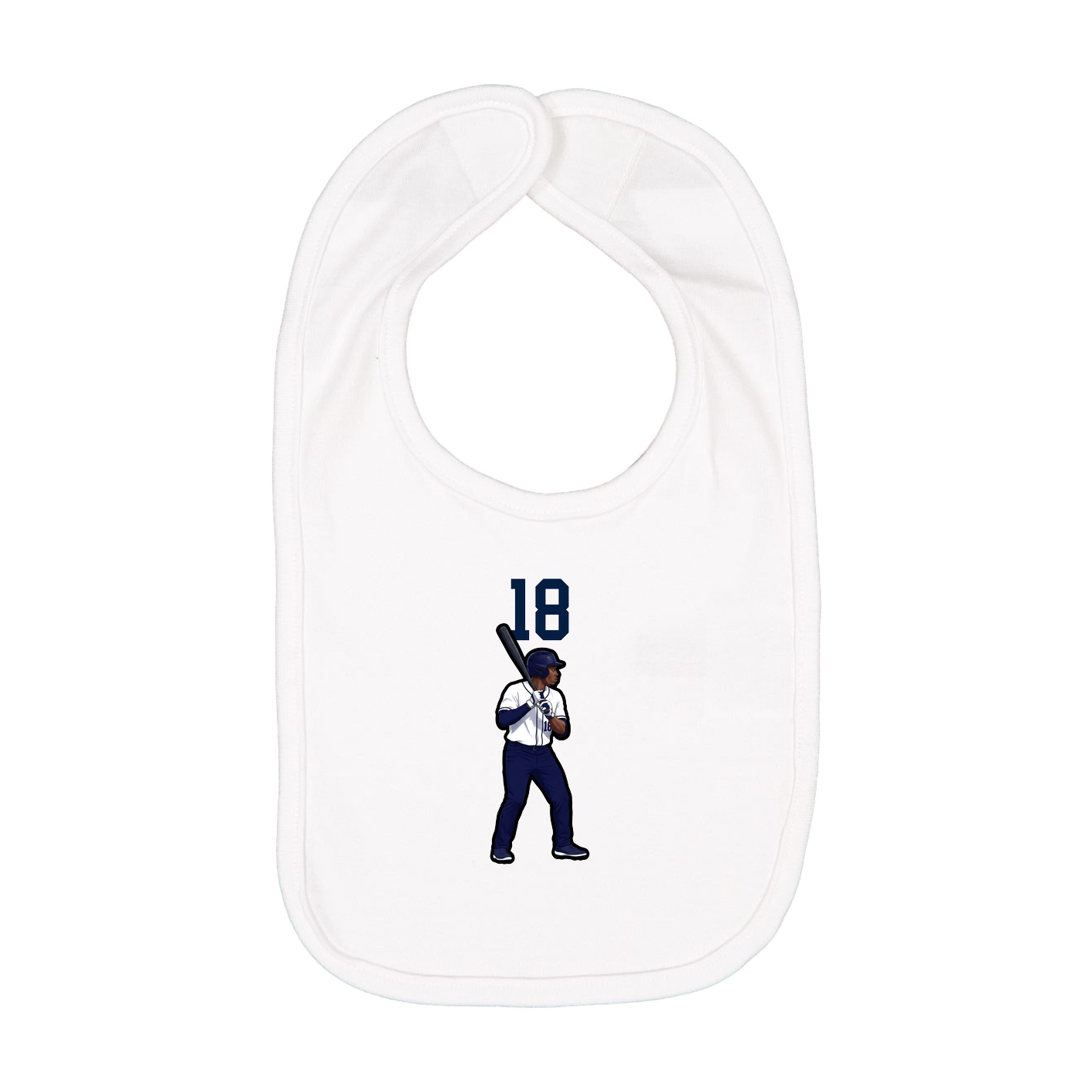Infant Bib — Number Top in White