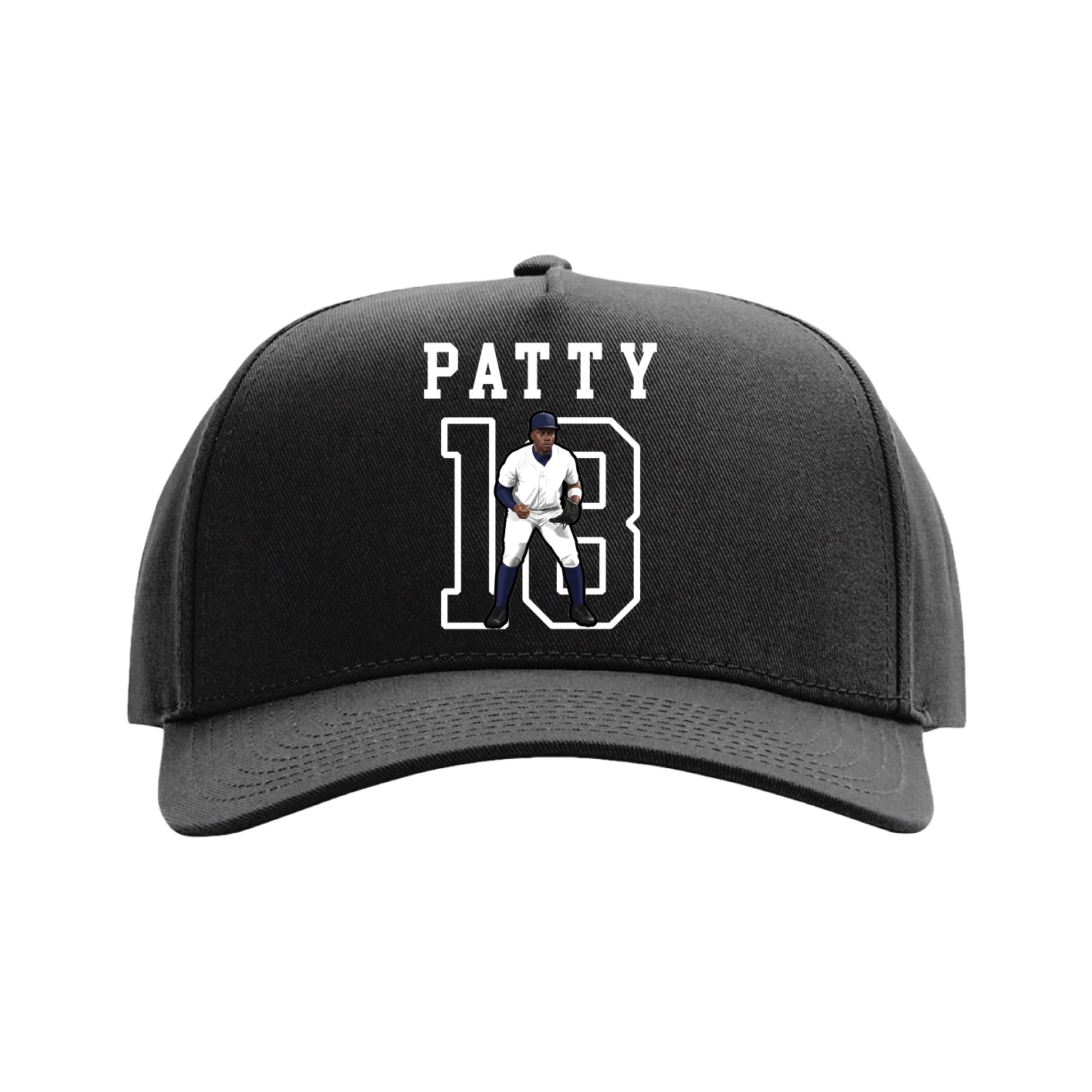 Full Fabric Five-Panel Champ Cap — Shirsey in Black