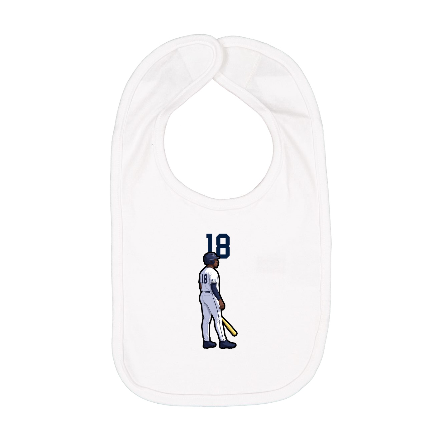 Infant Bib — Number Top in White